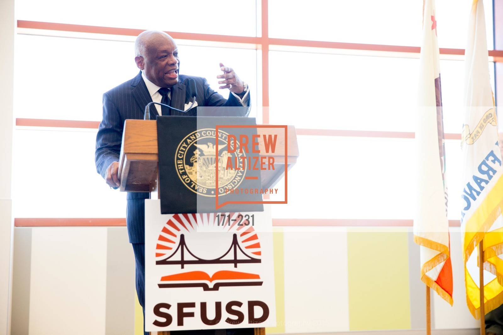 Willie Brown, Willie L. Brown Middle School Ribbon Cutting Ceremony, Willie L. Brown Middle School. 2055 Silver Avenue, August 13th, 2015,Drew Altizer, Drew Altizer Photography, full-service agency, private events, San Francisco photographer, photographer california