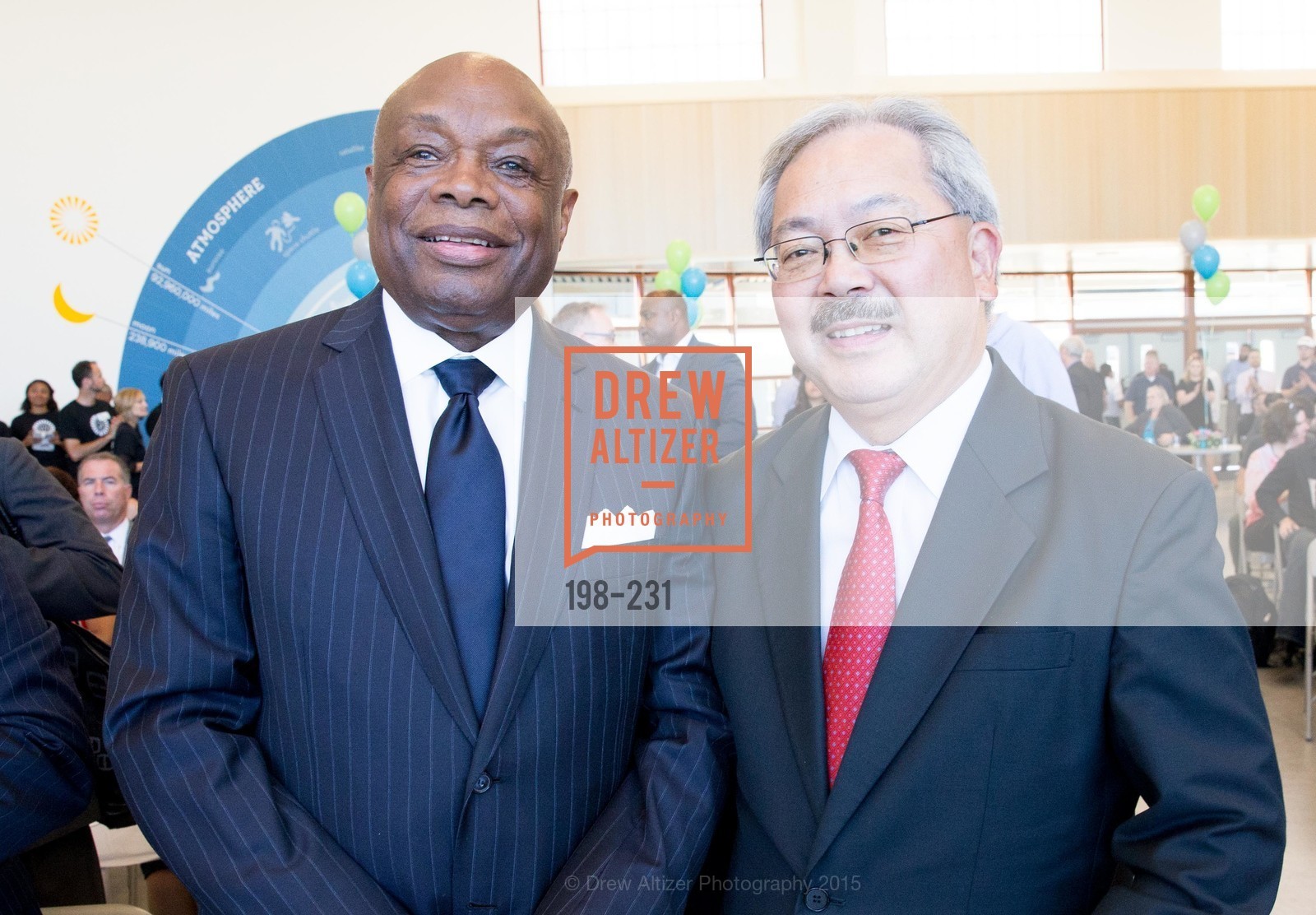 Willie Brown, Ed Lee, Willie L. Brown Middle School Ribbon Cutting Ceremony, Willie L. Brown Middle School. 2055 Silver Avenue, August 13th, 2015,Drew Altizer, Drew Altizer Photography, full-service agency, private events, San Francisco photographer, photographer california