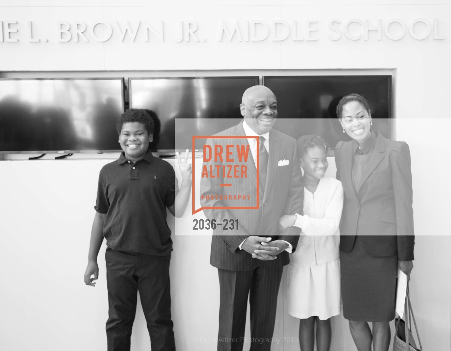 Matea Brown, Lordes Brown, Willie Brown, Isabelle Brown, Willie L. Brown Middle School Ribbon Cutting Ceremony, Willie L. Brown Middle School. 2055 Silver Avenue, August 13th, 2015,Drew Altizer, Drew Altizer Photography, full-service agency, private events, San Francisco photographer, photographer california