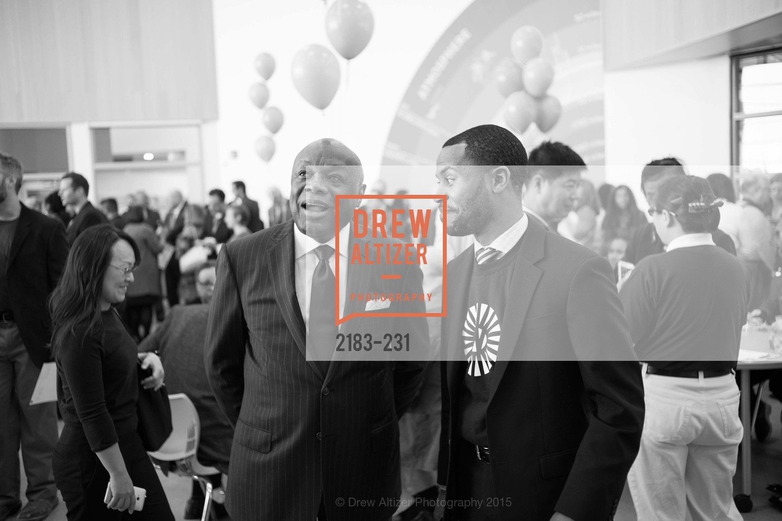 Willie Brown, Demetrius Hobson, Gucci & Vogue Dinner, Willie L. Brown Middle School. Willie L. Brown Middle School, . 2055 Silver Avenue, August 14th, 2015, Photo #2183-231 Willie Brown, Demetrius Hobson, Photo #2183-231