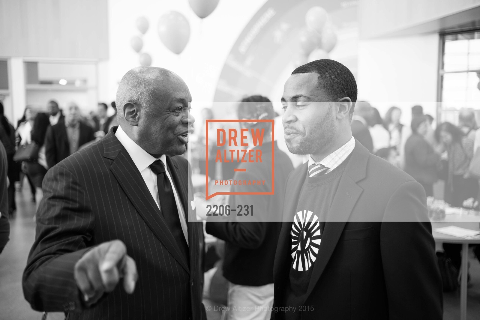 Willie Brown, Demetrius Hobson, Gucci & Vogue Dinner, Willie L. Brown Middle School. Willie L. Brown Middle School, . 2055 Silver Avenue, August 14th, 2015, Photo #2206-231 Willie Brown, Demetrius Hobson, Photo #2206-231
