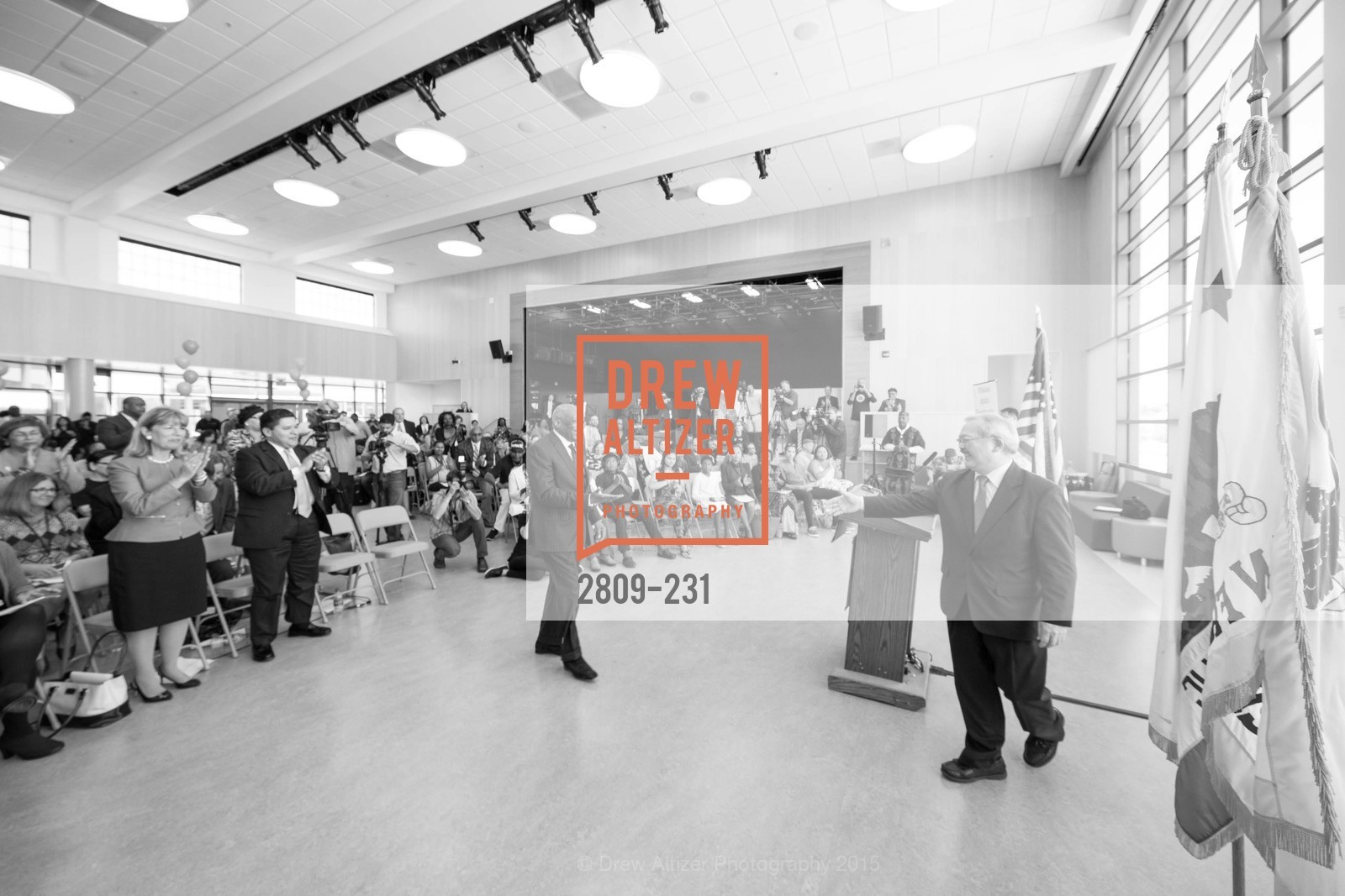 Willie Brown, Ed Lee, Willie L. Brown Middle School Ribbon Cutting Ceremony, Willie L. Brown Middle School. 2055 Silver Avenue, August 13th, 2015,Drew Altizer, Drew Altizer Photography, full-service event agency, private events, San Francisco photographer, photographer California