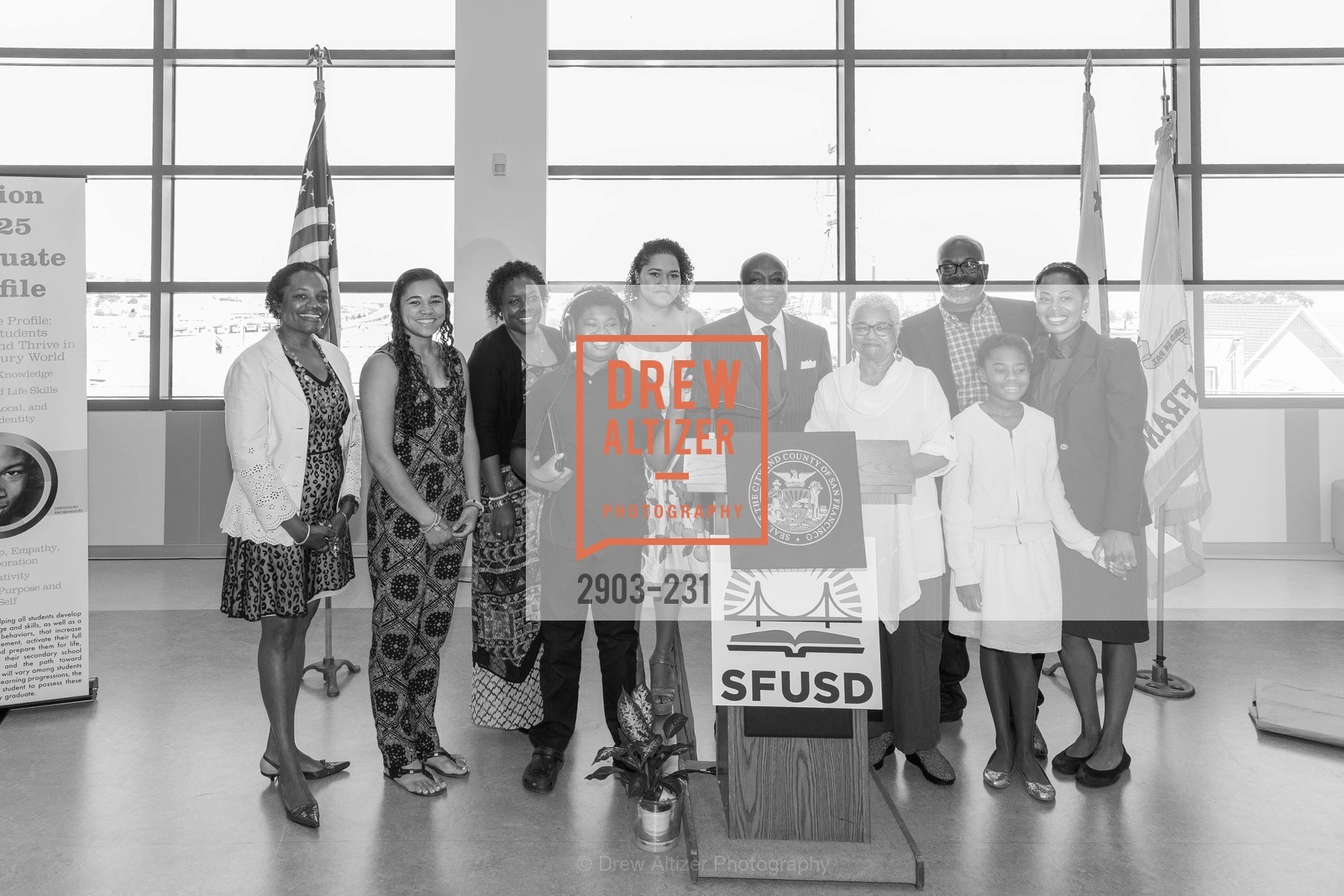 Susan Brown, Lorde Brown, Willie Brown, Blanche Brown, Michael Brown, Matea Brown, Isabelle Brown, Willie L. Brown Middle School Ribbon Cutting Ceremony, Willie L. Brown Middle School. 2055 Silver Avenue, August 13th, 2015,Drew Altizer, Drew Altizer Photography, full-service event agency, private events, San Francisco photographer, photographer California