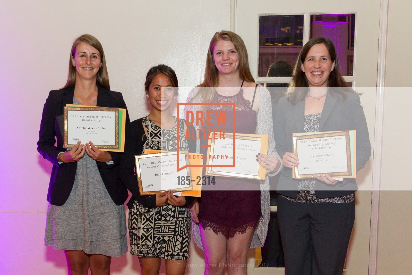 Amelia Conlen, Joan Campos, Katlin Meyer, Ryan Elizabeth Reeves, Women's Transportation Seminar SF Annual Scholarships & Awards Event 2017, The Scottish Rite Center. 1547 Lakeside Drive Oakland, California 94612, June 7th, 2017, Photo #185-2314 Amelia Conlen, Joan Campos, Katlin Meyer, Ryan Elizabeth Reeves, Photo #185-2314