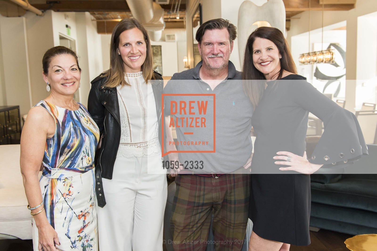 Allison Caccoma, Anne Corgan, Scot Meacham Wood, Lisa Davis, De Sousa Hughes and Galerie Summer Celebration 2017, De Sousa Hughes Showroom. 2 Henry Adams St, June 15th, 2017, Photo #1059-2333 Allison Caccoma, Anne Corgan, Scot Meacham Wood, Lisa Davis, Photo #1059-2333