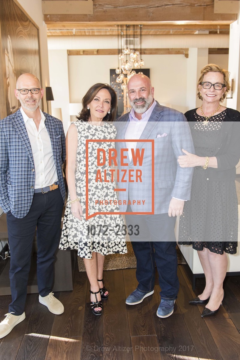 Erik Hughes, Margaret Russell, Geoffrey De Sousa, Barbara Friedmann, De Sousa Hughes and Galerie Summer Celebration 2017, De Sousa Hughes Showroom. 2 Henry Adams St, June 15th, 2017, Photo #1072-2333 Erik Hughes, Margaret Russell, Geoffrey De Sousa, Barbara Friedmann, Photo #1072-2333