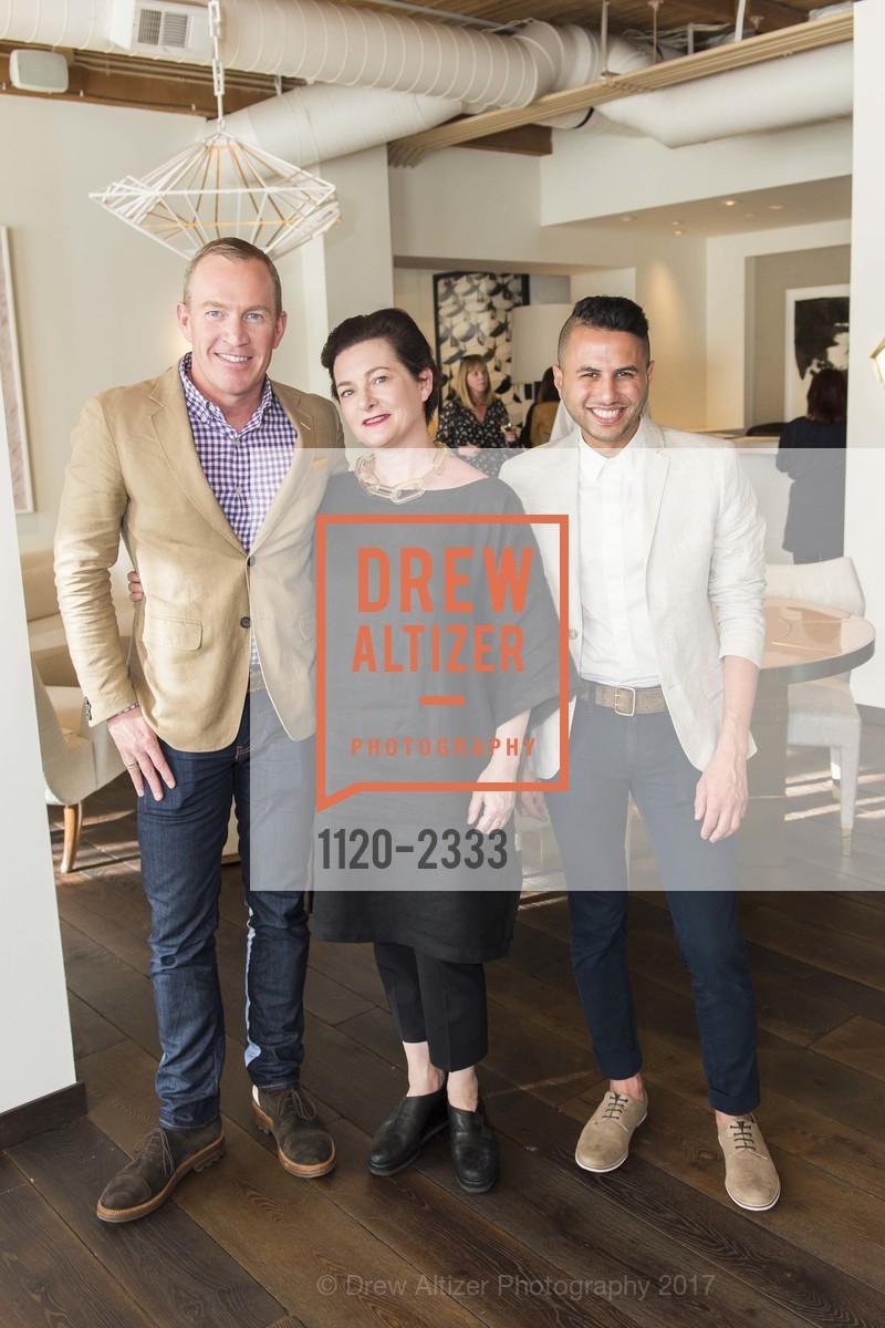 Gene Ogden, Alisa Carroll, Tarek Mohamed-Aly, De Sousa Hughes and Galerie Summer Celebration 2017, De Sousa Hughes Showroom. 2 Henry Adams St, June 15th, 2017, Photo #1120-2333 Gene Ogden, Alisa Carroll, Tarek Mohamed-Aly, Photo #1120-2333