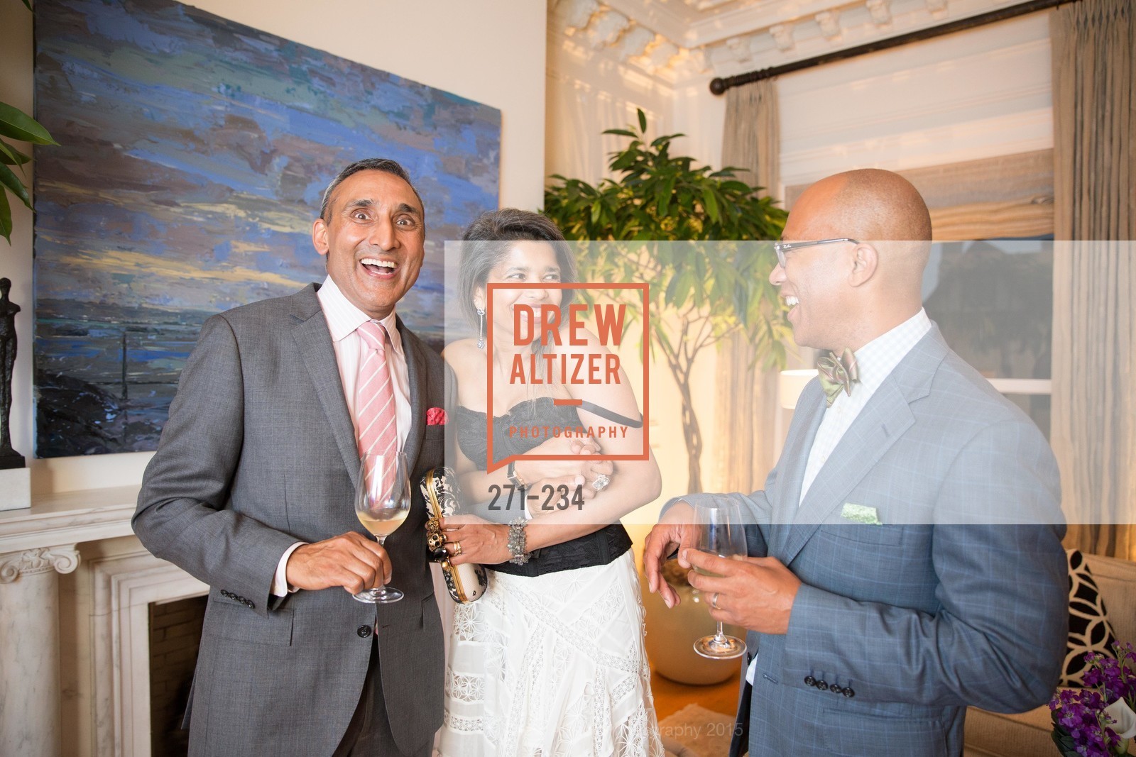 Inder Dhillon, Deepa Pakianathan, Ken McNeely, Gucci & Vogue Dinner, Private Residence. Private Residence, August 19th, 2015, Photo #271-234 Inder Dhillon, Deepa Pakianathan, Ken McNeely, Photo #271-234