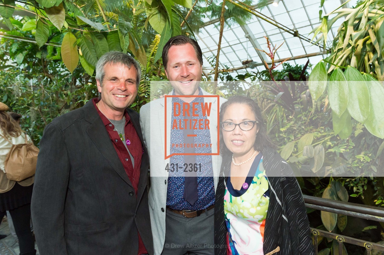 Bob Fiorello, Matthew Stephens, Rhodora Fiorello, VIP Party for the Illumination of the Conservatory of Flowers 2017, Conservatory of Flowers. 100 John F. Kennedy Dr. Golden Gate Park SF, California, June 21st, 2017, Photo #431-2361 Bob Fiorello, Matthew Stephens, Rhodora Fiorello, Photo #431-2361