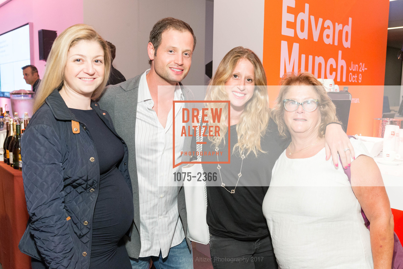 Nelly Perkins, Kevin Perkins, Maxine Rafael, Maggie Rothschild, SFMOMA Edvard Munch CCDC Reception, SFMOMA, June 21st, 2017, Photo #1075-2366 Nelly Perkins, Kevin Perkins, Maxine Rafael, Maggie Rothschild, Photo #1075-2366