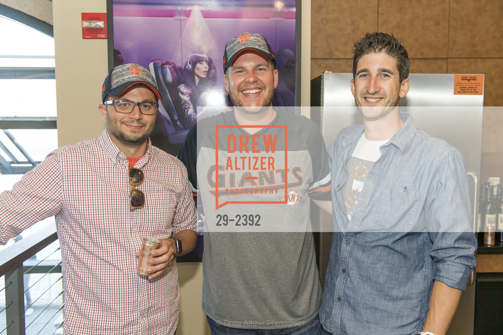 Nick Agius, Ryan Stapleton, John Musto, Francis Ford Coppola Winery's Diamond on the Diamond 2017, AT&T Park, SF Giants Virgin America Loft, July 7th, 2017, Photo #29-2392 Nick Agius, Ryan Stapleton, John Musto, Photo #29-2392