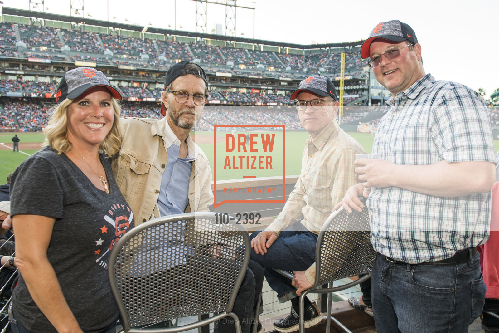 Marlow Bruce, Doug Studebaker, Jim Gordon, Evan Schiff, Francis Ford Coppola Winery's Diamond on the Diamond 2017, AT&T Park, SF Giants Virgin America Loft, July 7th, 2017, Photo #110-2392 Marlow Bruce, Doug Studebaker, Jim Gordon, Evan Schiff, Photo #110-2392