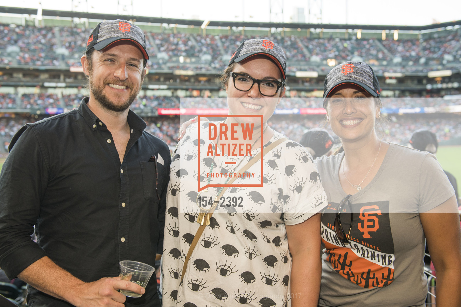Sean Wallace, Ellen Fort, Lise Asimont, Francis Ford Coppola Winery's Diamond on the Diamond 2017, AT&T Park, SF Giants Virgin America Loft, July 7th, 2017, Photo #154-2392 Sean Wallace, Ellen Fort, Lise Asimont, Photo #154-2392
