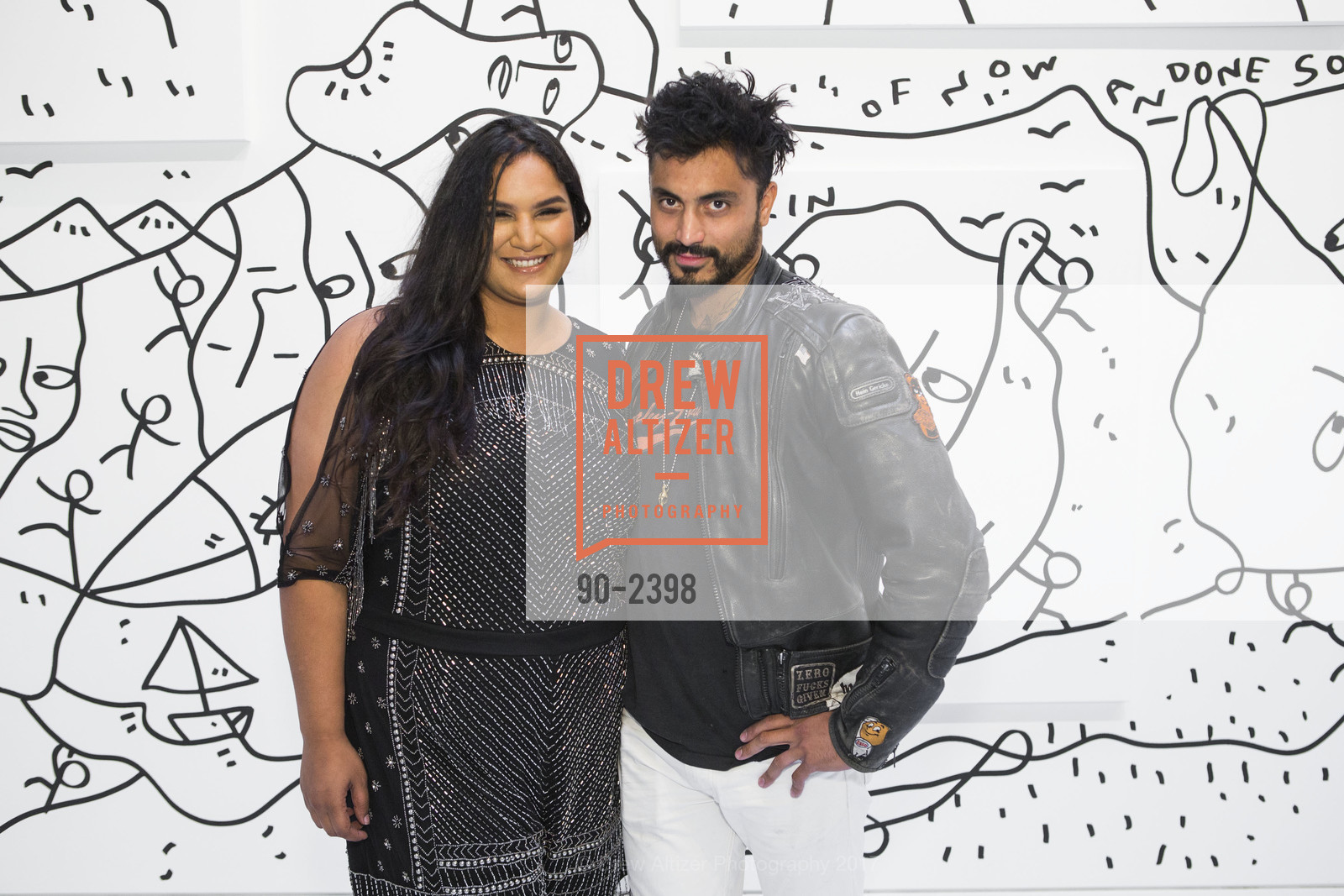 Ashley Chandran, Sean Miller, Shantell Martin Opening, Chandran Gallery. 459 Geary St San Francisco, California, July 13th, 2017, Photo #90-2398 Ashley Chandran, Sean Miller, Photo #90-2398