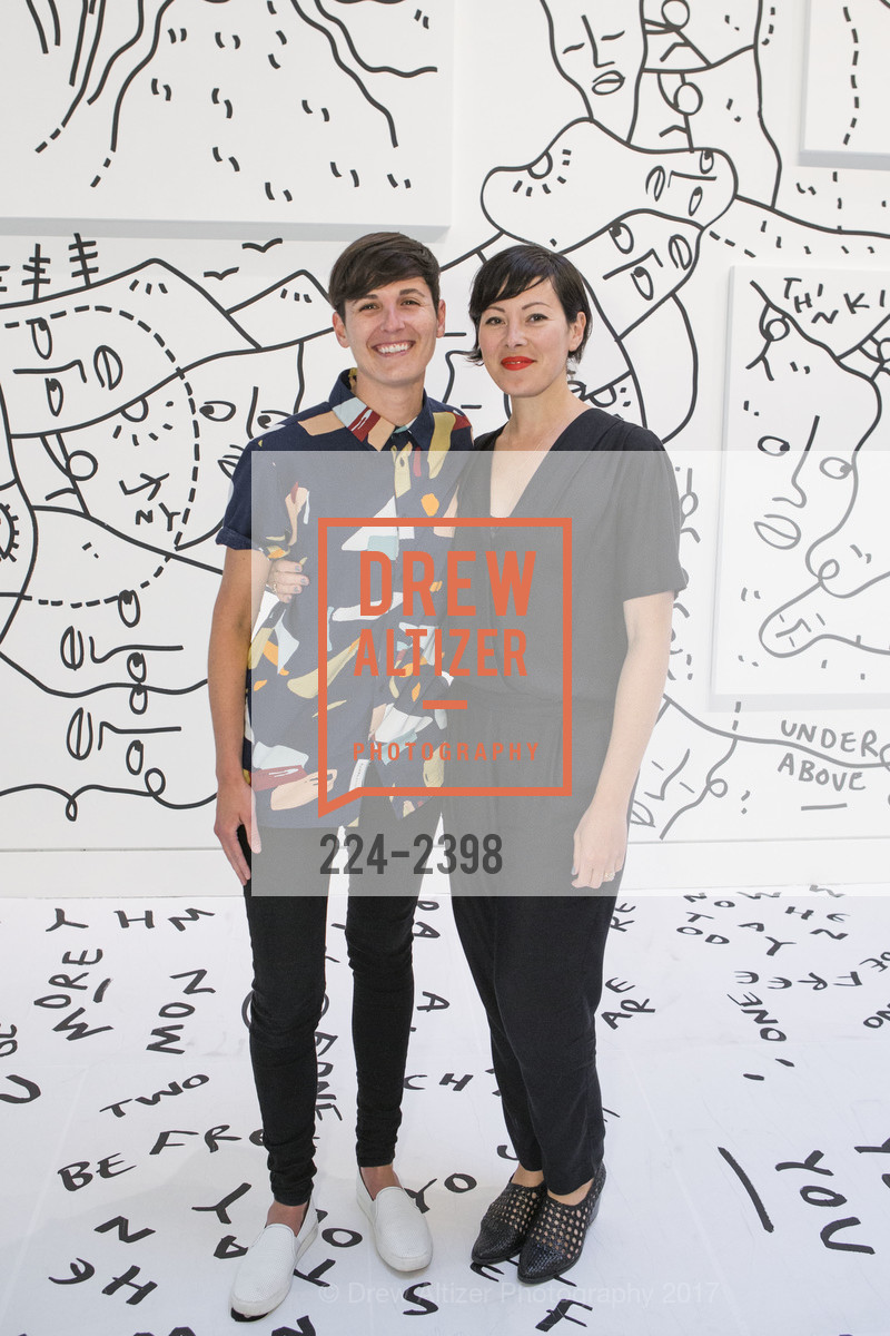 Courtney Howard, Ingrid Dahl, Shantell Martin Opening, Chandran Gallery. 459 Geary St San Francisco, California, July 13th, 2017, Photo #224-2398 Courtney Howard, Ingrid Dahl, Photo #224-2398