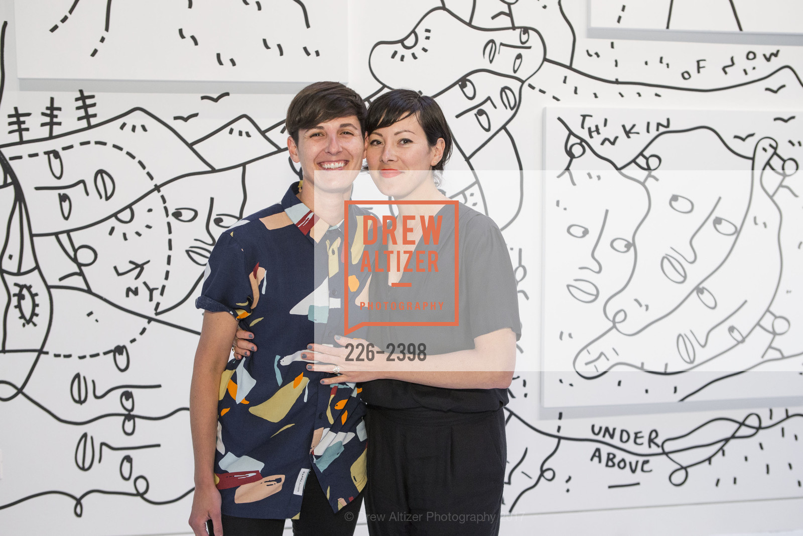 Courtney Howard, Ingrid Dahl, Shantell Martin Opening, Chandran Gallery. 459 Geary St San Francisco, California, July 13th, 2017, Photo #226-2398 Courtney Howard, Ingrid Dahl, Photo #226-2398