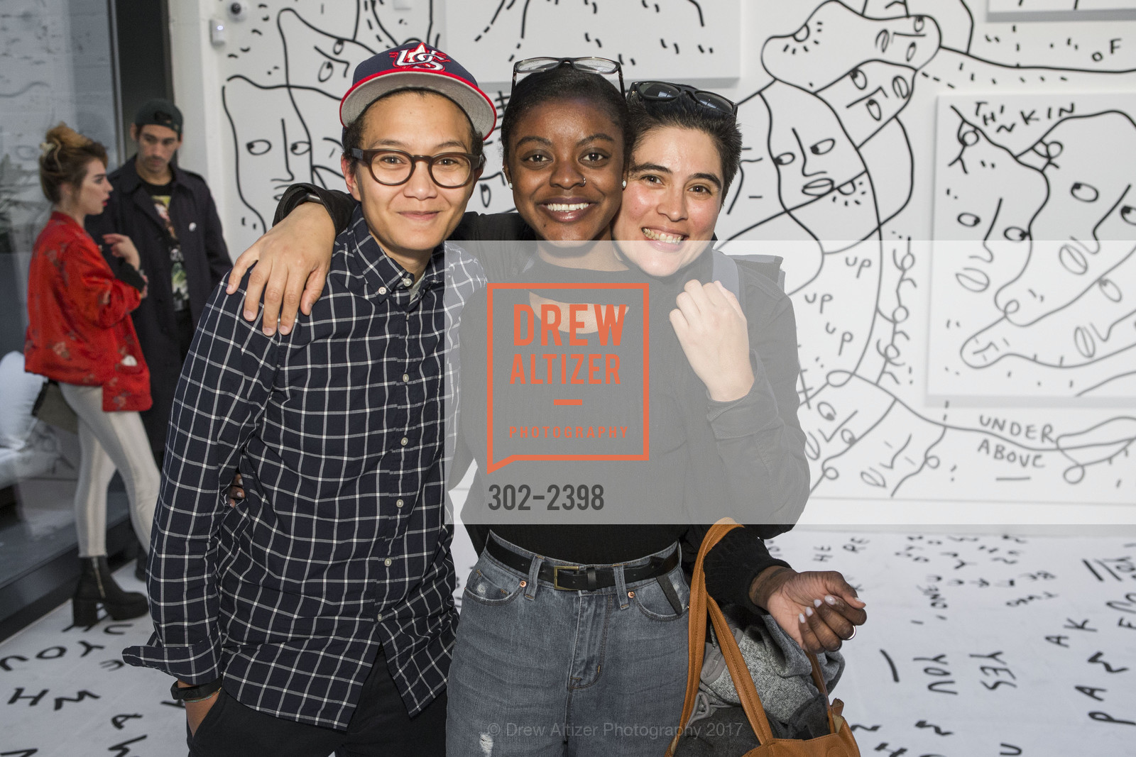 Ciara Trinidad, Danielle Nelson, Gina Hernandez, Shantell Martin Opening, Chandran Gallery. 459 Geary St San Francisco, California, July 13th, 2017, Photo #302-2398 Ciara Trinidad, Danielle Nelson, Gina Hernandez, Photo #302-2398