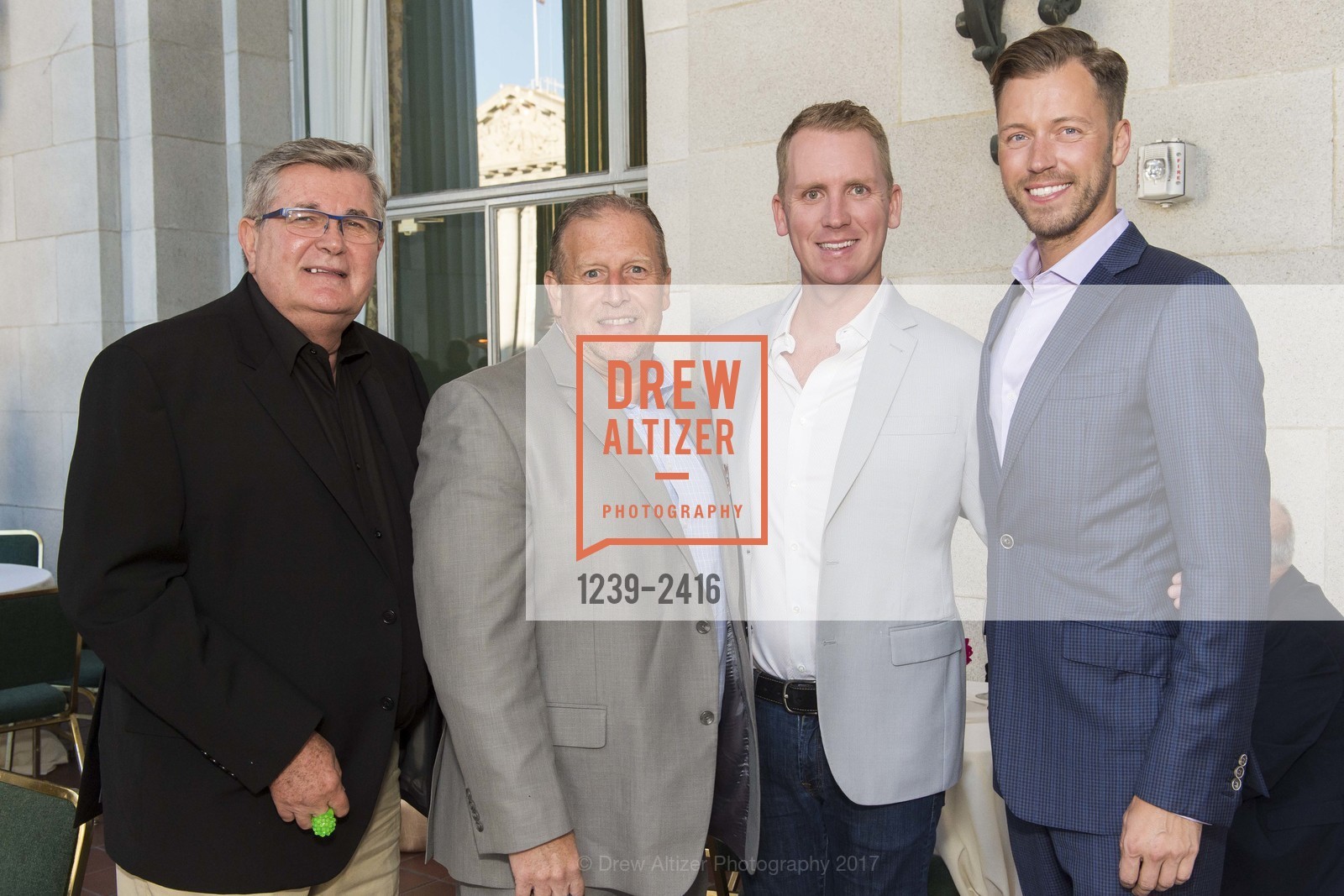 Robert Gundry, Brendan Finley, Andrew Greenwall, Paul Salvesen, Dress For Success Gala 2017, San Francisco War Memorial, Green room. 401 Van Ness Ave, San Francisco, CA 94102, July 20th, 2017, Photo #1239-2416 Robert Gundry, Brendan Finley, Andrew Greenwall, Paul Salvesen, Photo #1239-2416