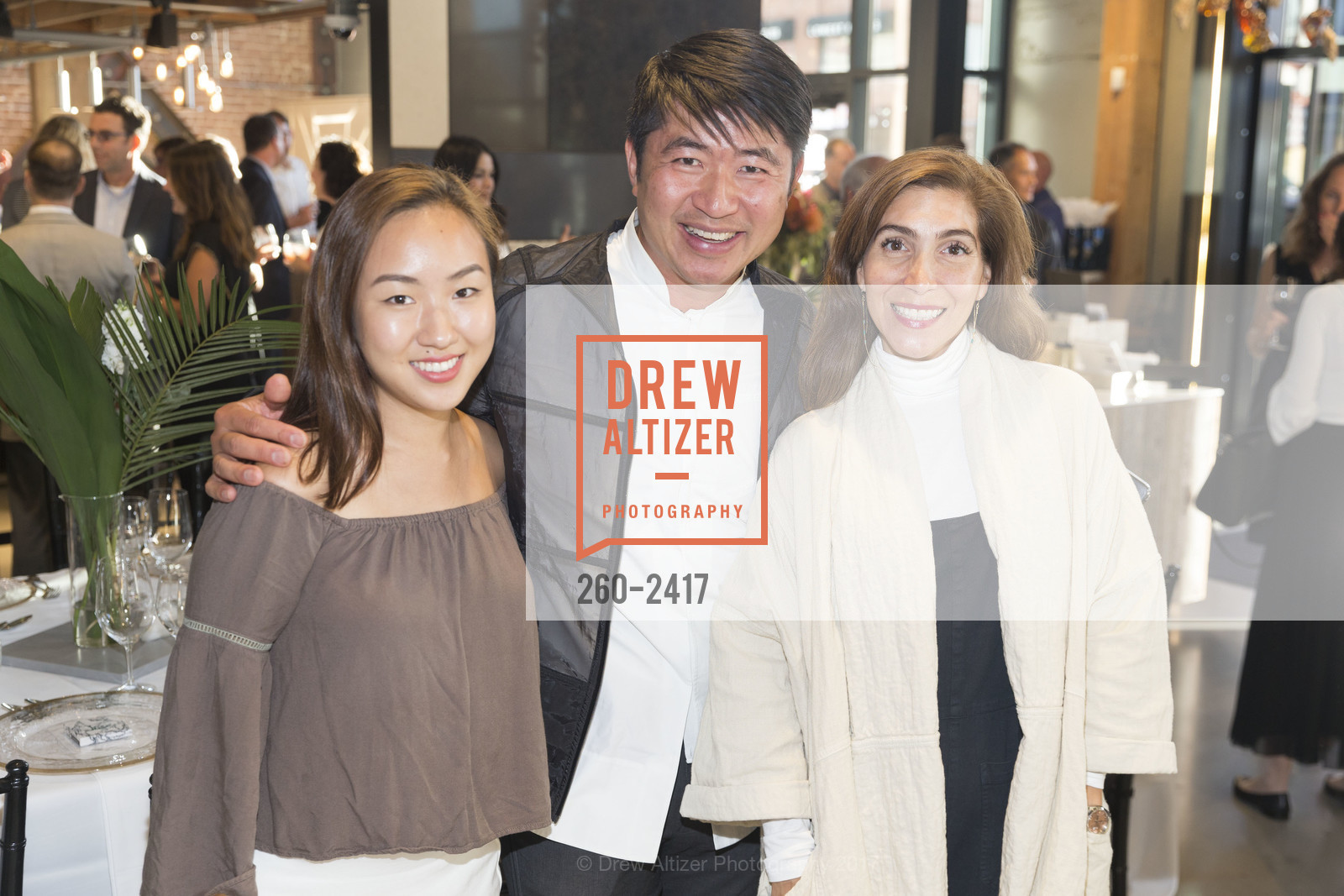 Jessica Kim, Jiun Ho, Martha Robrieto, Cambria's Mariel Hemingway Dinner, Cambria Gallery. 1045 Bryant Street, July 19th, 2017, Photo #260-2417 Jessica Kim, Jiun Ho, Martha Robrieto, Photo #260-2417