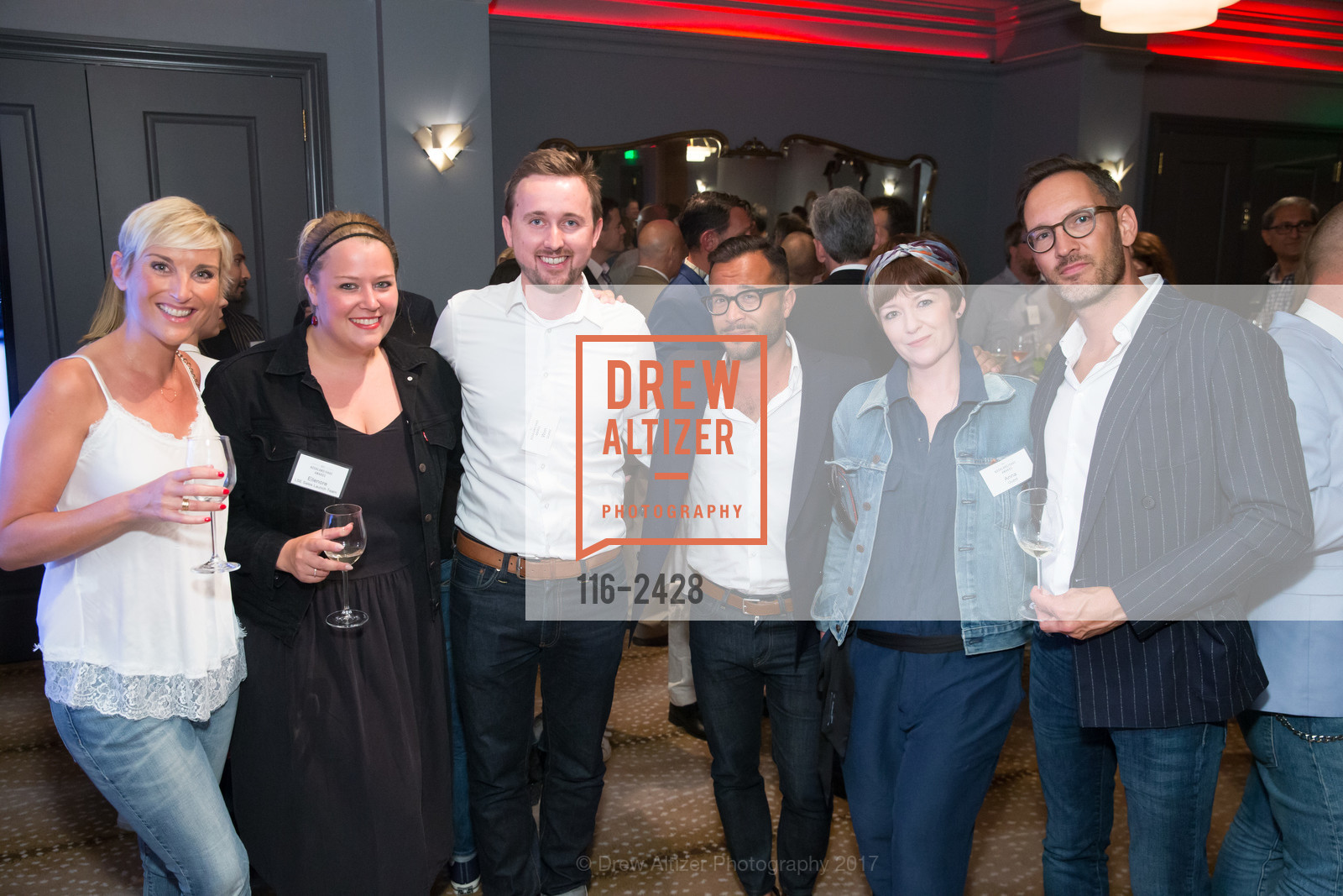 Valerie Levy, Eleanor Hearing, Wim Van Deweyer, Massimo Faliciglia, Anna Clark Bryant, Dimitri Dylst, 2017 Koshland/ Haas Awards, The Battery, Parlor. 717 Battery St. San Francisco, California 94111, July 27th, 2017, Photo #116-2428 Valerie Levy, Eleanor Hearing, Wim Van Deweyer, Massimo Faliciglia, Anna Clark Bryant, Dimitri Dylst, Photo #116-2428