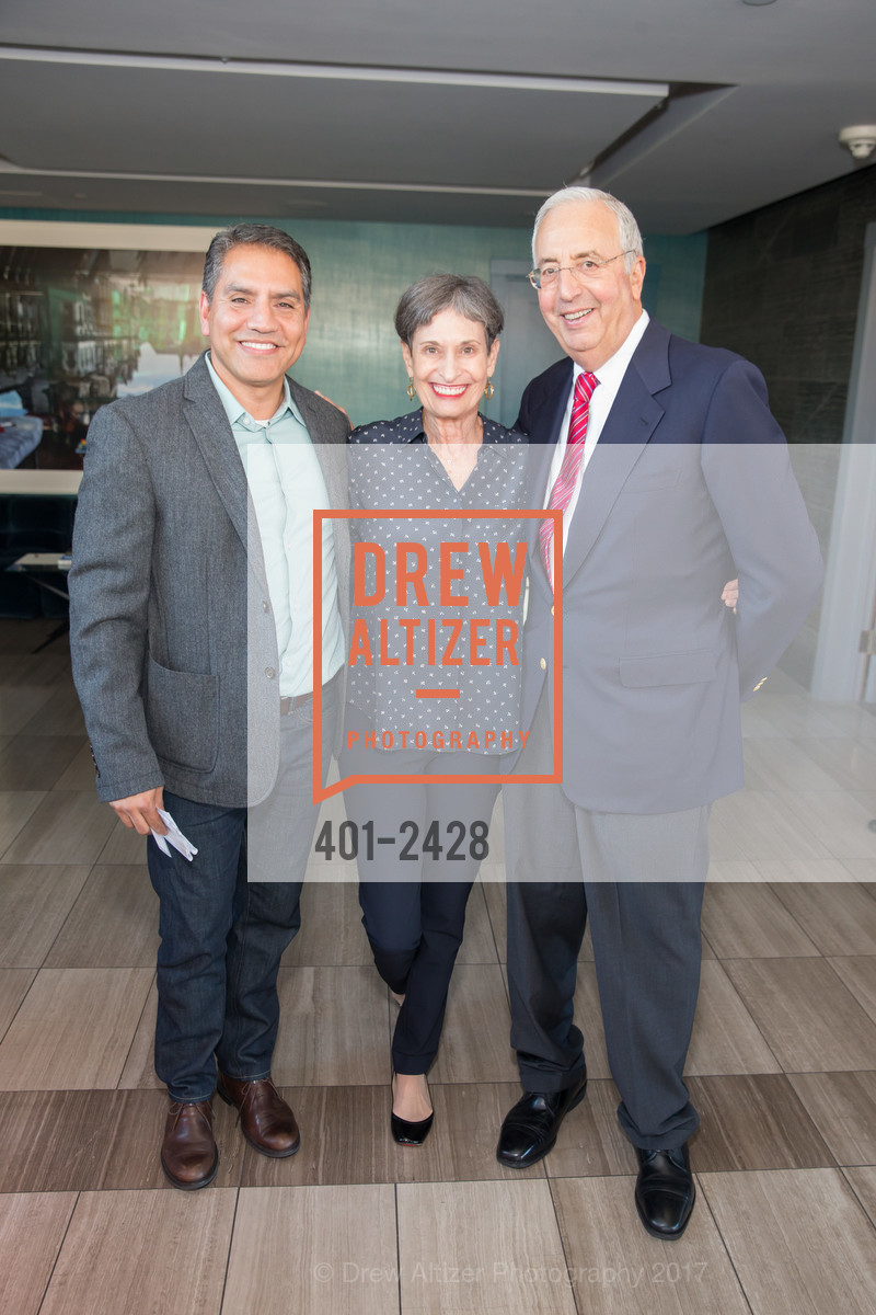 Frank Garcia, Colleen Haas, Bob Haas, 2017 Koshland/ Haas Awards, The Battery, Parlor. 717 Battery St. San Francisco, California 94111, July 27th, 2017, Photo #401-2428 Frank Garcia, Colleen Haas, Bob Haas, Photo #401-2428