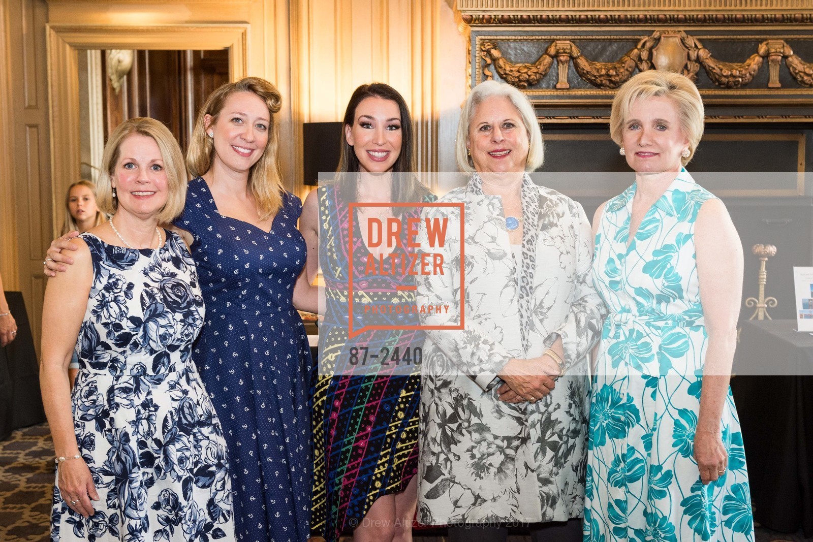 Leslie Bauer, Jamie Smith, Leigh Martinez, Fifi Holbrook, Linda Connelly, The Salvation Army's 13th Annual Flower Power Luncheon 2017, Sir Francis Drake Hotel. 450 Powell St. San Francisco, California, August 2nd, 2017, Photo #87-2440 Leslie Bauer, Jamie Smith, Leigh Martinez, Fifi Holbrook, Linda Connelly, Photo #87-2440
