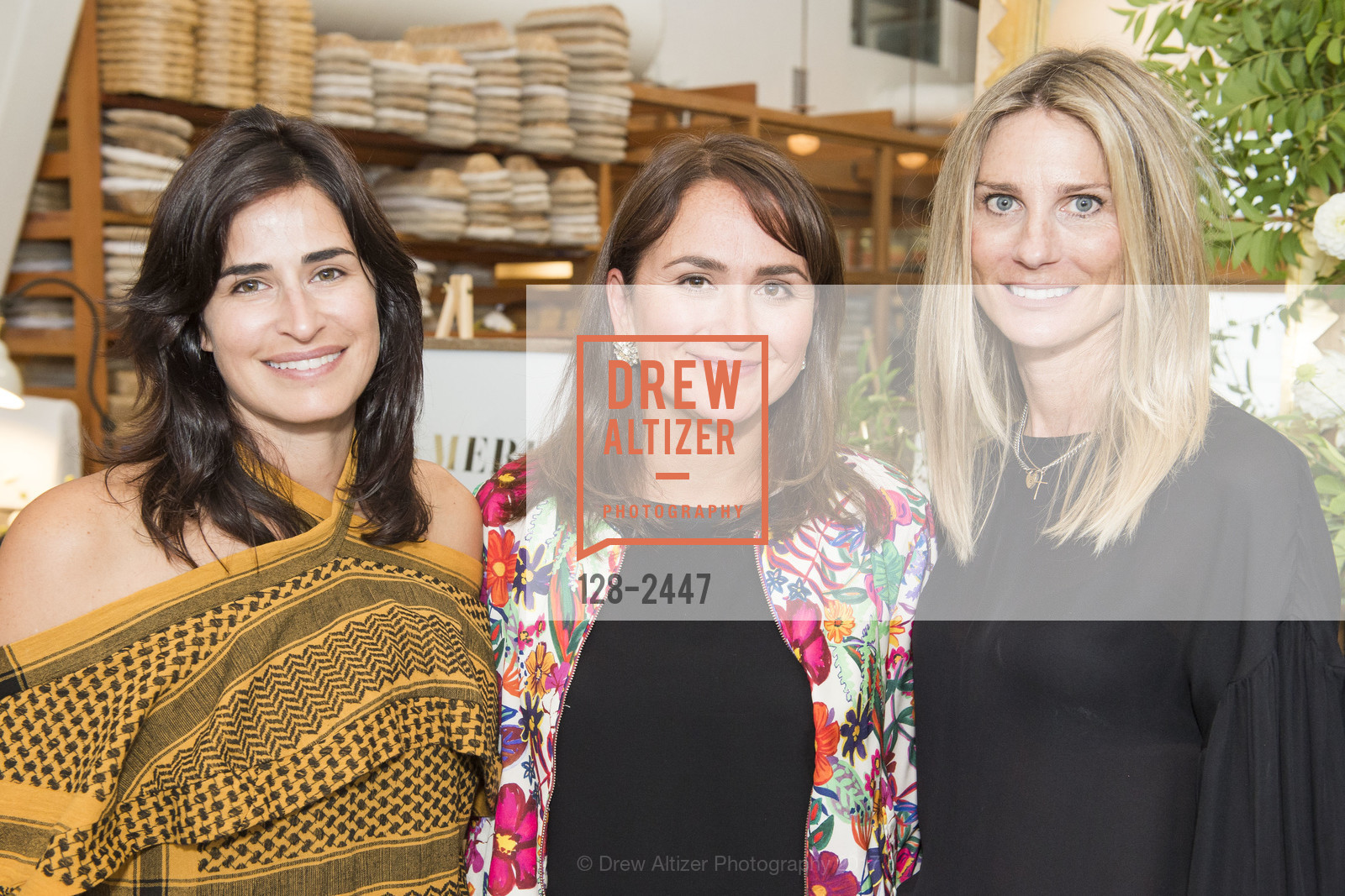 Amy Mcknight, Michelle Bell, Alice Larkin, Pottery Barn / Emily & Meritt Launch 2017, Tartine Manufactory. 595 Alabama St, August 8th, 2017, Photo #128-2447 Amy Mcknight, Michelle Bell, Alice Larkin, Photo #128-2447