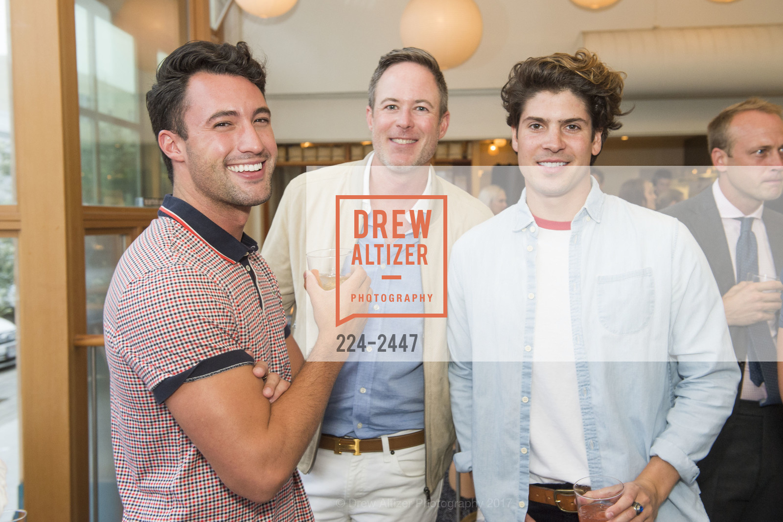Chris Lin, Matthew Jernigan, Brock Williams, Pottery Barn / Emily & Meritt Launch 2017, Tartine Manufactory. 595 Alabama St, August 8th, 2017, Photo #224-2447 Chris Lin, Matthew Jernigan, Brock Williams, Photo #224-2447