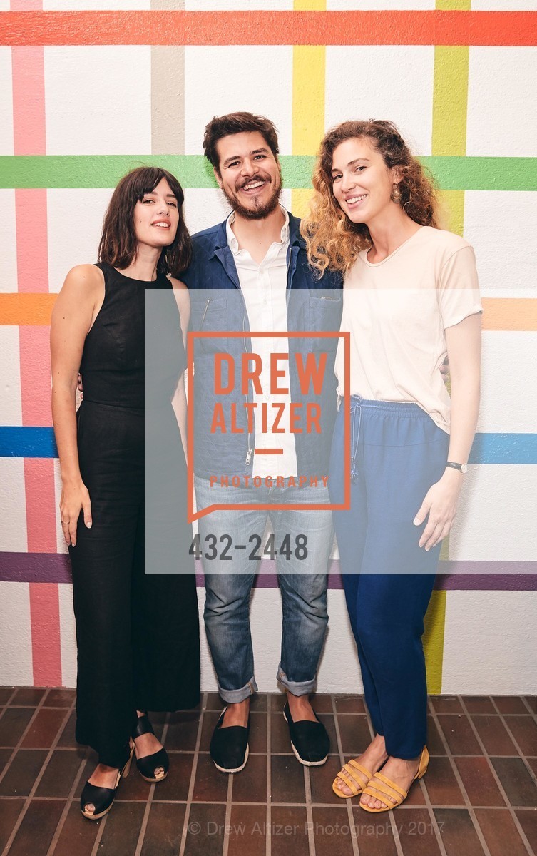 Claire Lickfold, Lucas Albrecht, Jacqueline Draper, Color Factory Opening, Color Factory. 575 Sutter Street, San Francisco, CA 94102, July 28th, 2017, Photo #432-2448 Claire Lickfold, Lucas Albrecht, Jacqueline Draper, Photo #432-2448