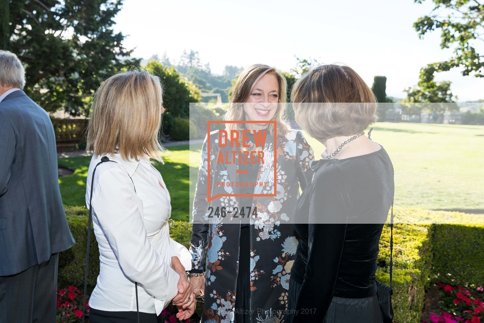Kathy Carver, Emma Roth, Lolly Menzies, Filoli's Centennial Gala 2017, Filoli House & Garden. 86 Canada Road, Woodside CA 94062, August 12th, 2017, Photo #246-2474 Kathy Carver, Emma Roth, Lolly Menzies, Photo #246-2474