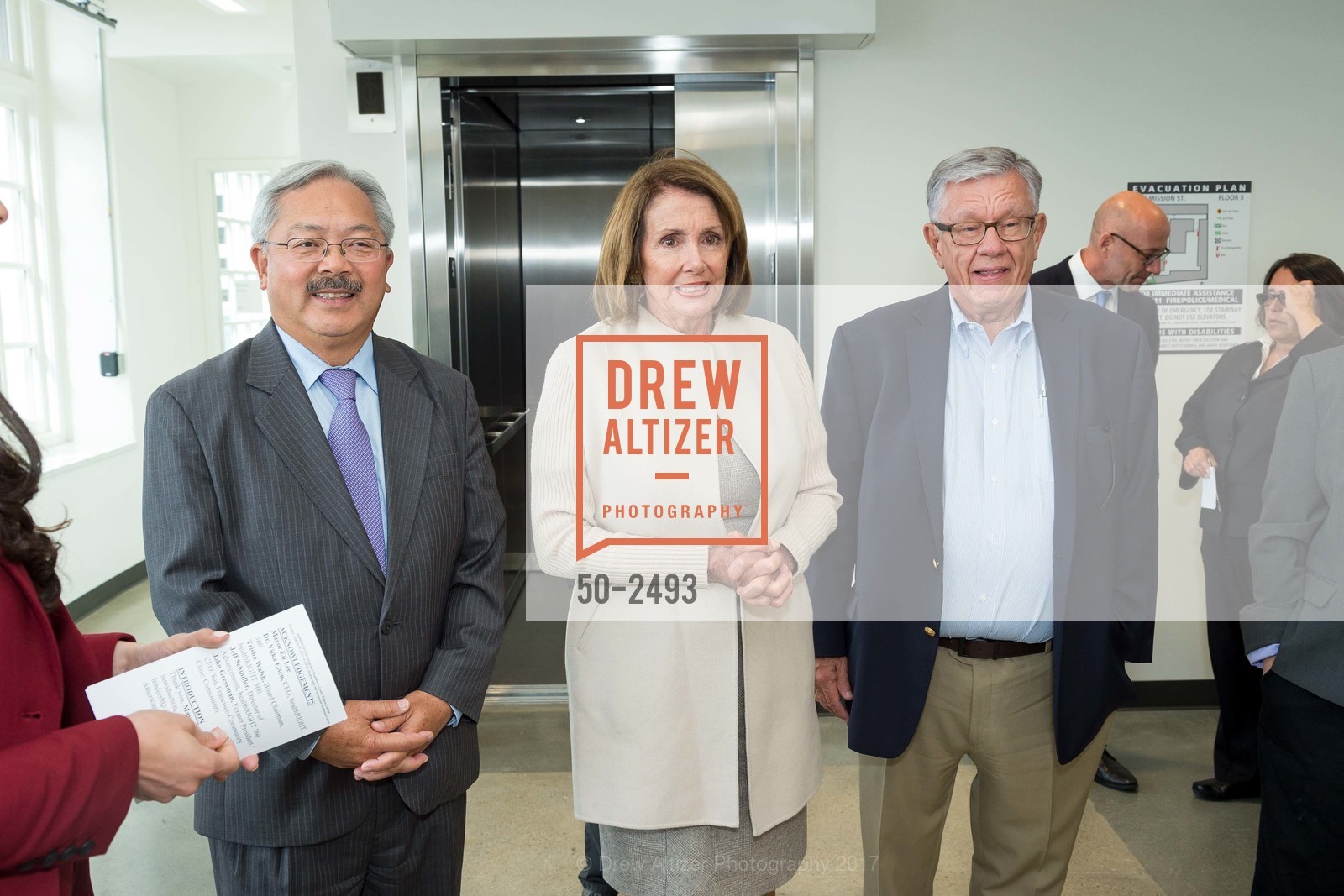Ed Lee, Nancy Pelosi, John Gressman, "Grand Opening and Ribbon Cutting Ceremony" of our new Home for Health 2017, Private Residence. 1563 Mission Street San Francisco CA 94103, December 12th, 2017, Photo #50-2493 Ed Lee, Nancy Pelosi, John Gressman, Photo #50-2493