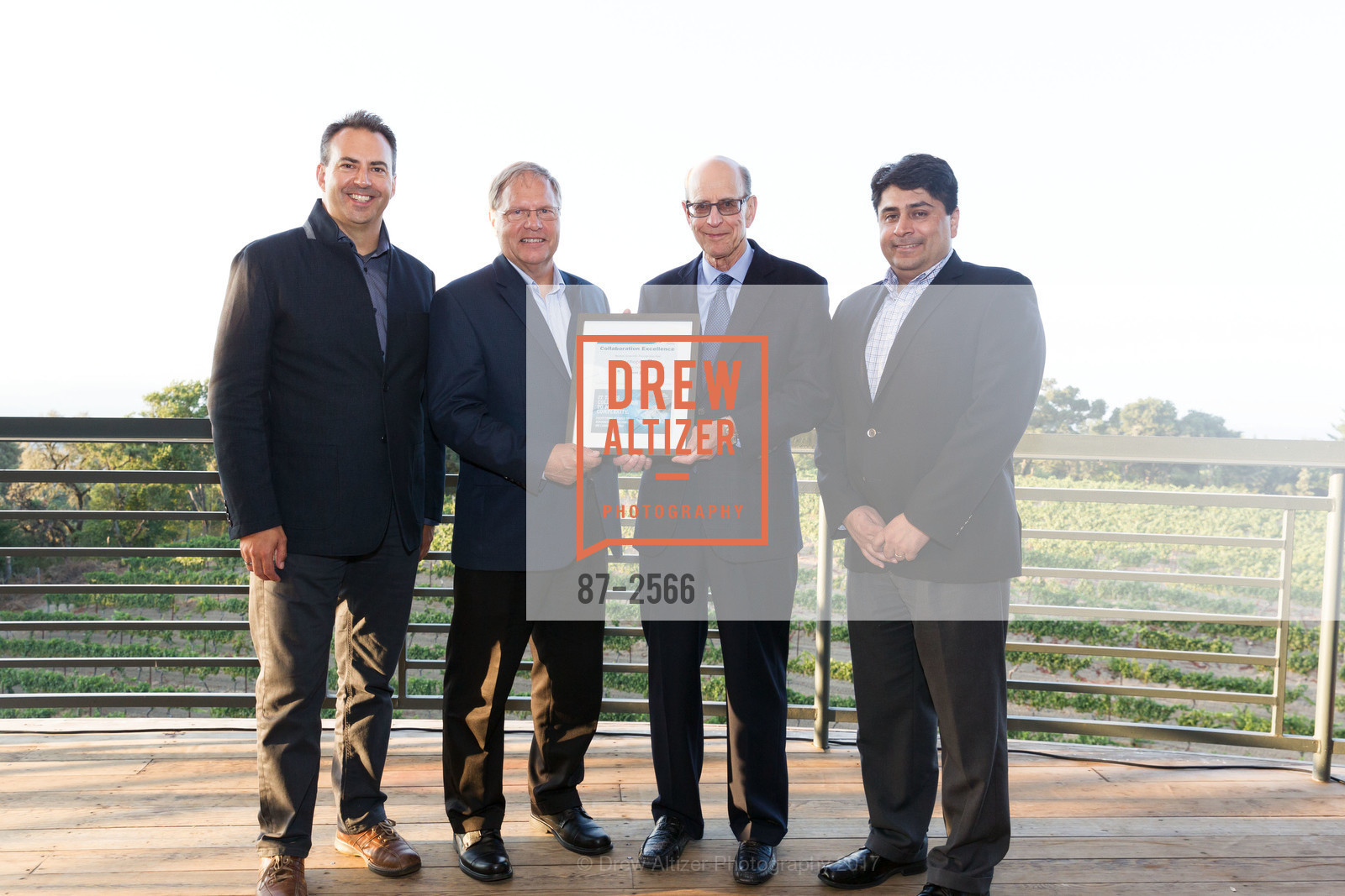 Ken Murden, Randy Schiestl, Ron Schilling, Sergio Aguirre, Silicon Valley Wine Auction's Wine with Heart 2017, Thomas Fogerty Winery. 19501 Skyline Blvd, September 8th, 2017, Photo #87-2566 Ken Murden, Randy Schiestl, Ron Schilling, Sergio Aguirre, Photo #87-2566