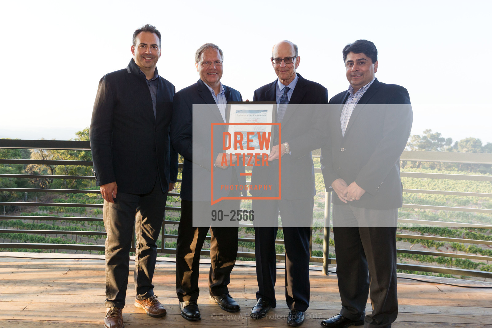 Ken Murden, Randy Schiestl, Ron Schilling, Sergio Aguirre, Silicon Valley Wine Auction's Wine with Heart 2017, Thomas Fogerty Winery. 19501 Skyline Blvd, September 8th, 2017, Photo #90-2566 Ken Murden, Randy Schiestl, Ron Schilling, Sergio Aguirre, Photo #90-2566