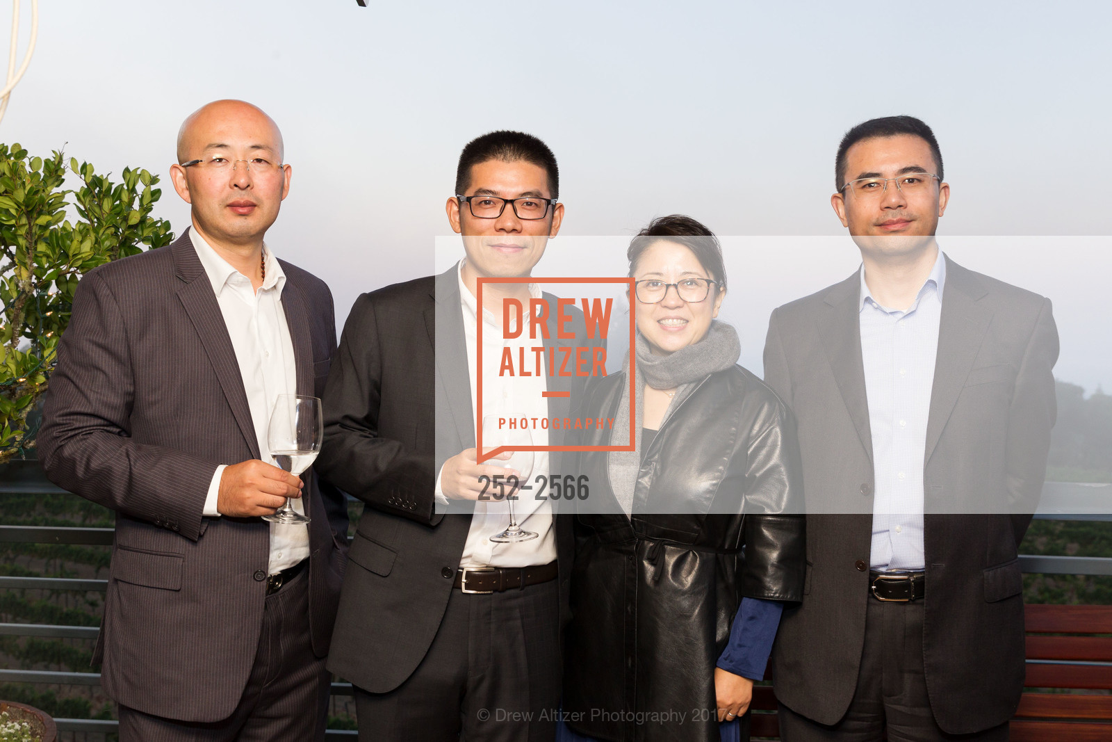 Benson Suen, Rik Chou, Echo Lee, William Wong, Silicon Valley Wine Auction's Wine with Heart 2017, Thomas Fogerty Winery. 19501 Skyline Blvd, September 8th, 2017, Photo #252-2566 Benson Suen, Rik Chou, Echo Lee, William Wong, Photo #252-2566