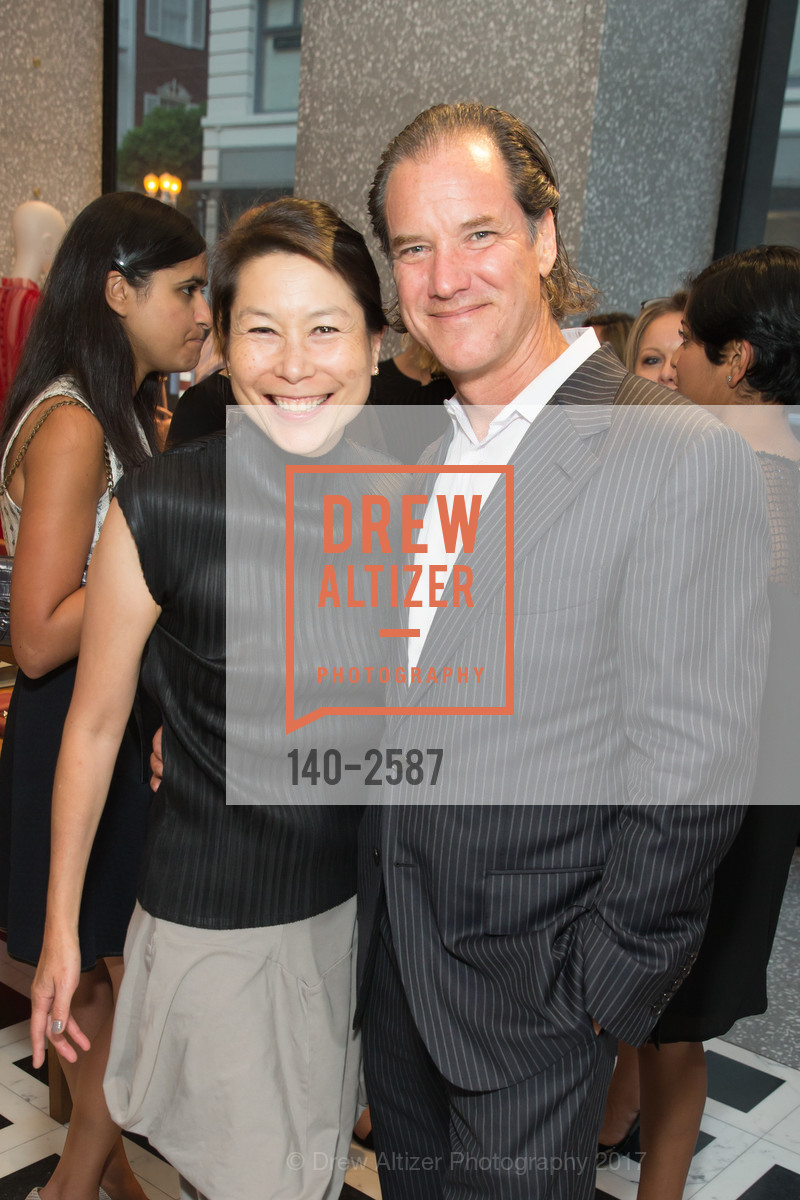 Robin Kim, Ian Rosenfield, Valentino kickoff event in-store with UNICEF, Valentino. 105 Grant Ave, September 15th, 2017, Photo #140-2587 Robin Kim, Ian Rosenfield, Photo #140-2587