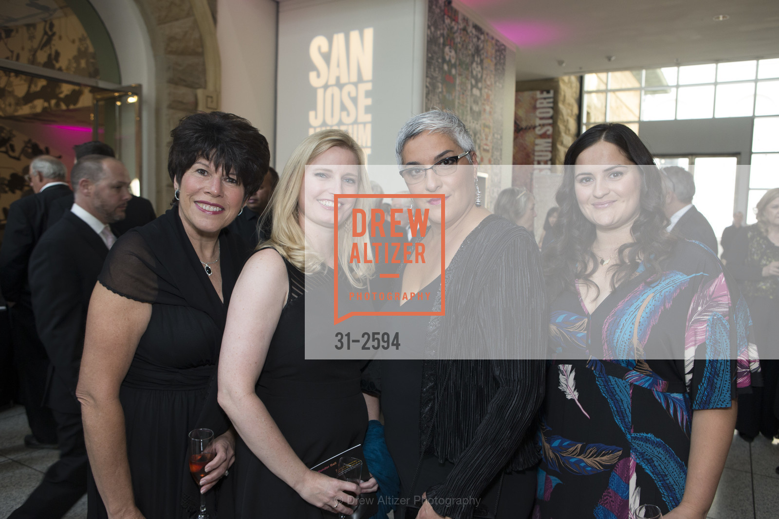 Patty Nation, Leah Verhoezen, Eva Condron-Wells, Esmi de Anda, The Wonder Ball 2017: A Gala to Support the San Jose Museum of Art, San Jose Museum of Art. 110 South Market St. San Jose, California 95113, Photo #31-2594 Patty Nation, Leah Verhoezen, Eva Condron-Wells, Esmi de Anda, Photo #31-2594