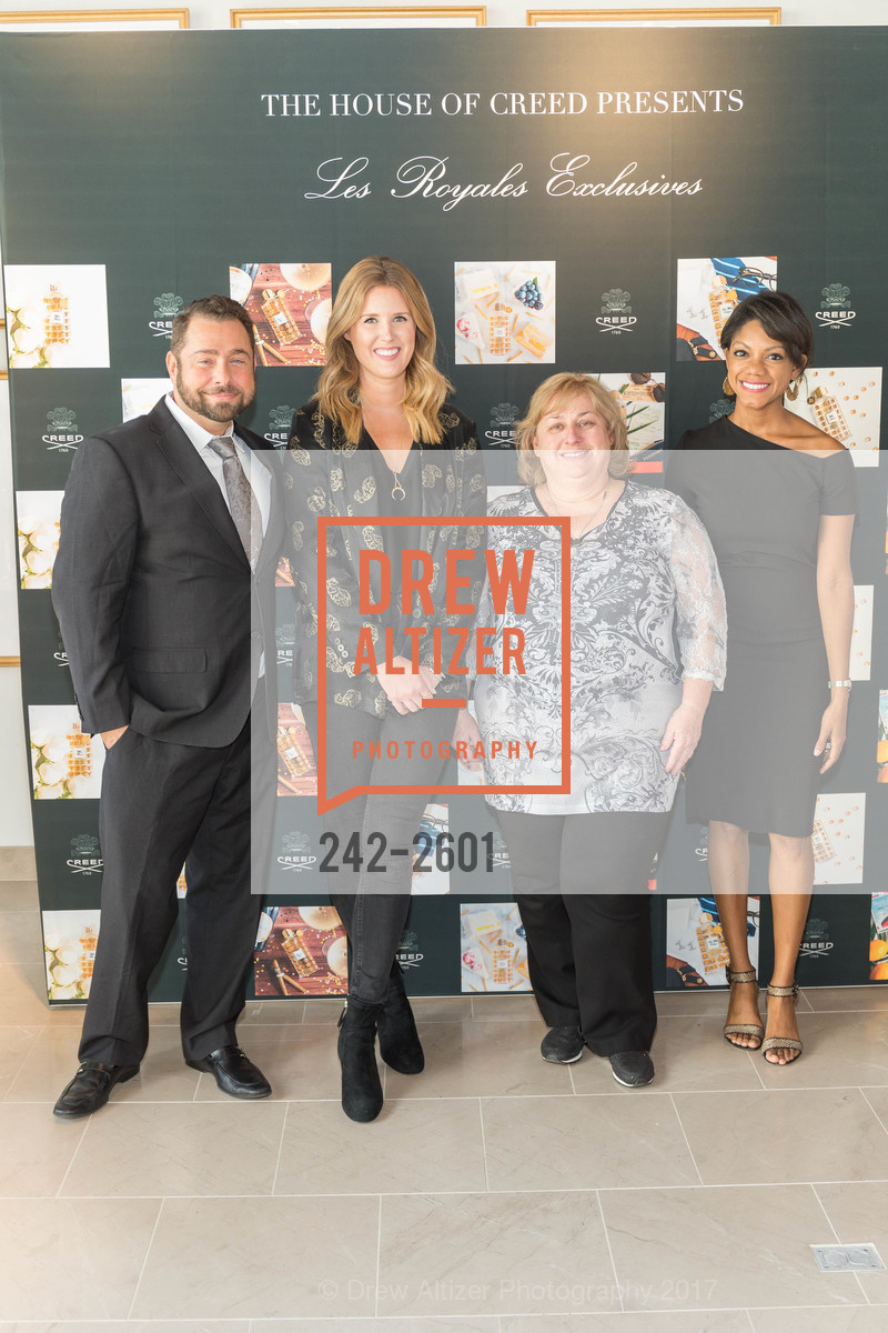 Marco Martinez, Blair Sullivan, Esfir Schrayber, Kelsey Stokes, NM + Creed Les Royales Exclusives Event, Neiman Marcus, Penthouse, 5th Floor. 150 Stockton Street, September 16th, 2017, Photo #242-2601 Marco Martinez, Blair Sullivan, Esfir Schrayber, Kelsey Stokes, Photo #242-2601