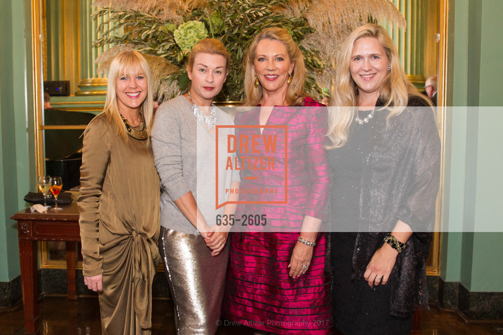 Tania Montgomery, Vera Vanderbosch, Suzanne Tucker, Cara Lemire, ICAA Inaugural Legacy Dinner Honoring Suzanne Tucker, Veterans Building, Green Room. 401 Van Ness Avenue, September 18th, 2017, Photo #635-2605 Tania Montgomery, Vera Vanderbosch, Suzanne Tucker, Cara Lemire, Photo #635-2605