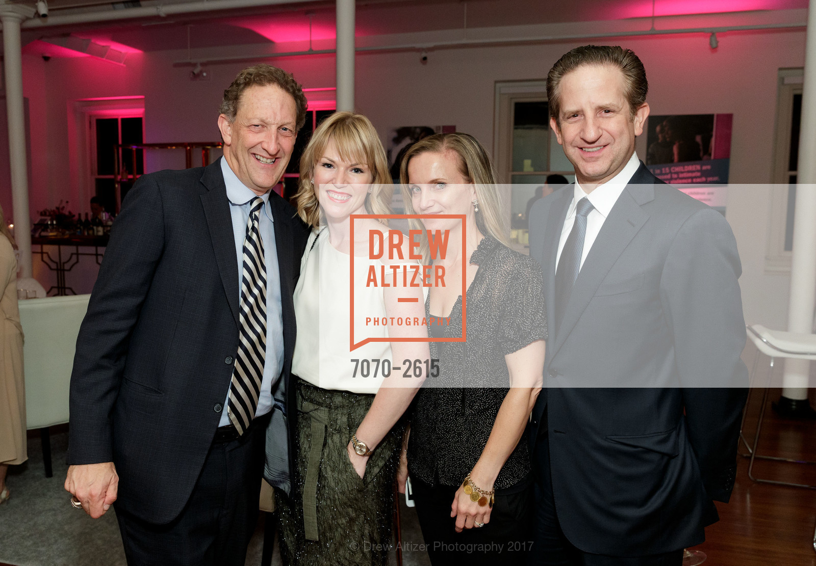 Larry Baer, Tiffany Lockridge, Cynthia Wickstrom Zuniga, Robert Shwarts, Futures Without Violence Hosts Big Little Night, Futures Without Violence. 100 Montgomery Street, THE PRESIDIO, September 19th, 2017, Photo #7070-2615 Larry Baer, Tiffany Lockridge, Cynthia Wickstrom Zuniga, Robert Shwarts, Photo #7070-2615