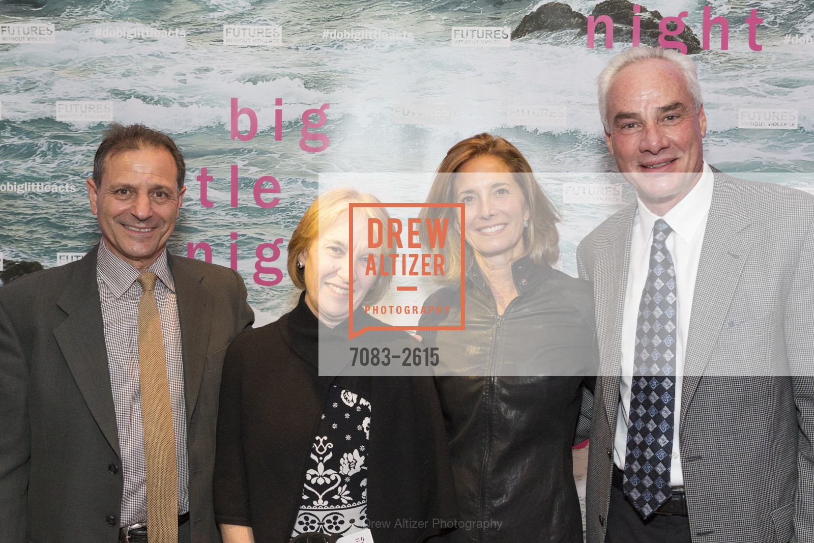 Bill Hirsch, Betsy Crabtree, Lauren Vitulli, Peter Vitulli, Futures Without Violence Hosts Big Little Night, Futures Without Violence. 100 Montgomery Street, THE PRESIDIO, Photo #7083-2615 Bill Hirsch, Betsy Crabtree, Lauren Vitulli, Peter Vitulli, Photo #7083-2615