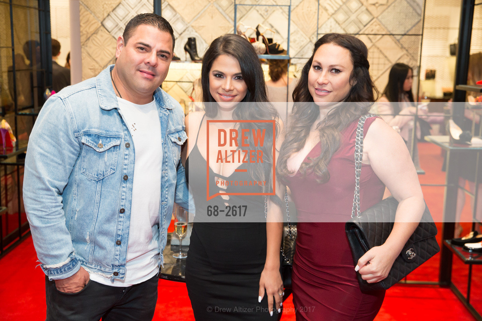 Peter Prieto, Jasmine Hernandez, Carla Prieto, Christian Louboutin at his San Francisco Boutique, Christian Louboutin Boutique. 29 Maiden Lane, September 19th, 2017, Photo #68-2617 Peter Prieto, Jasmine Hernandez, Carla Prieto, Photo #68-2617