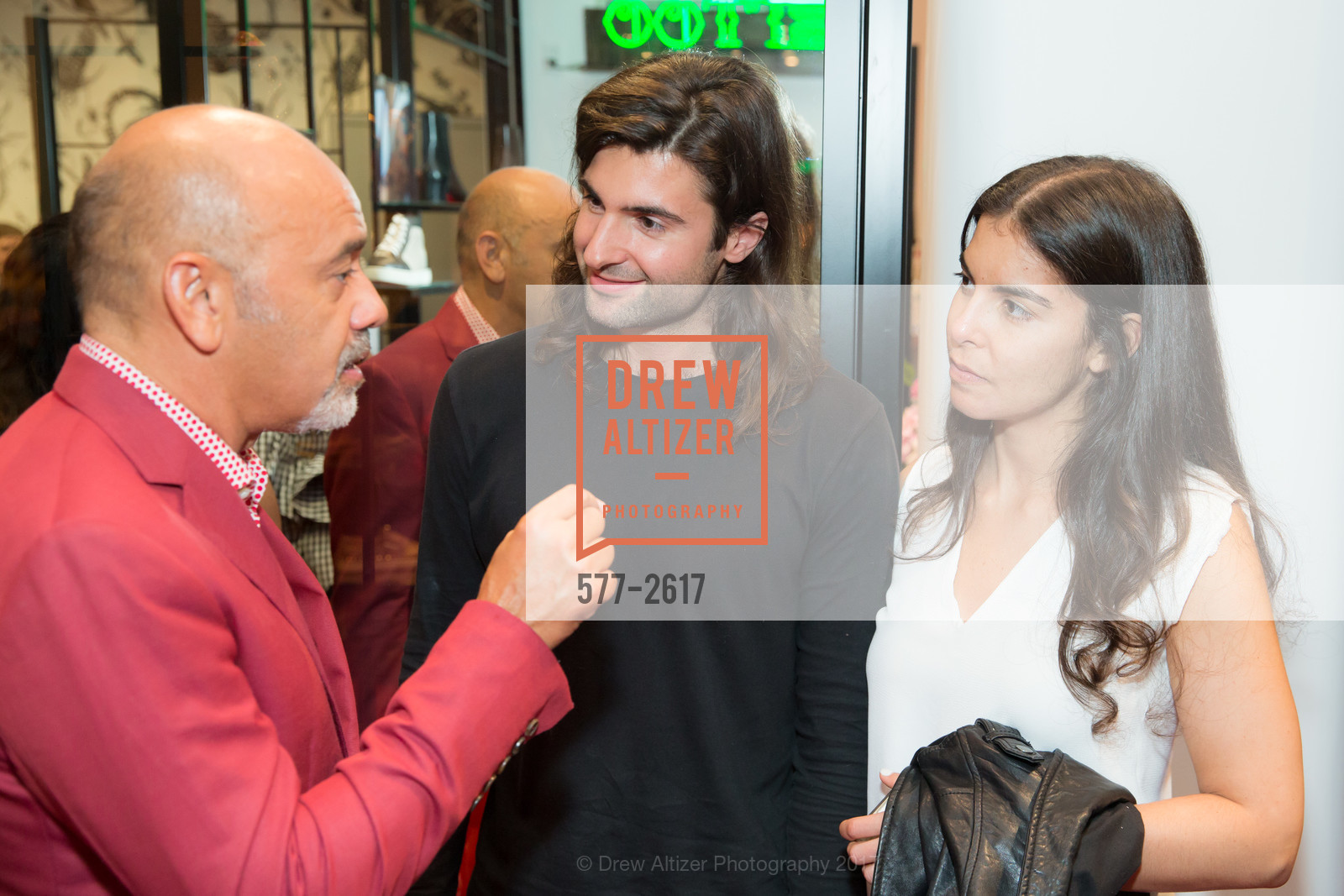 Christian Louboutin, Nicholas Flanders, Caroline Ghosn, Christian Louboutin at his San Francisco Boutique, Christian Louboutin Boutique. 29 Maiden Lane, September 19th, 2017, Photo #577-2617 Christian Louboutin, Nicholas Flanders, Caroline Ghosn, Photo #577-2617