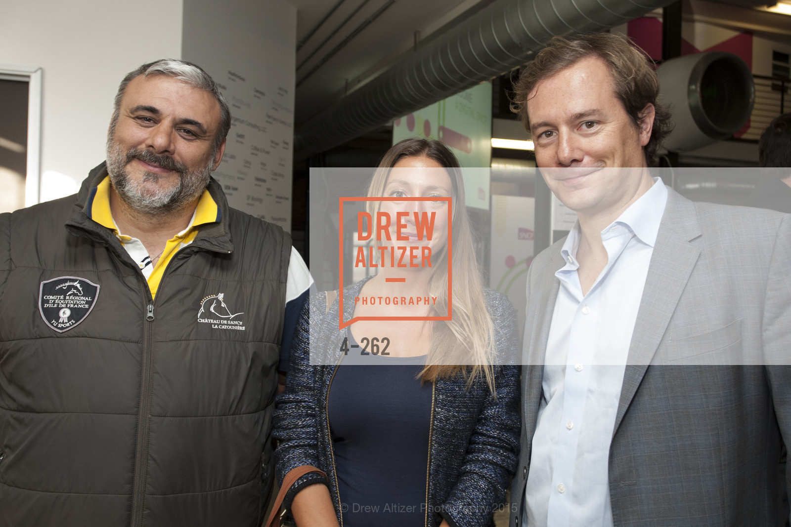 Christophe Goudy, Anne DeGenne, Thibaut Munier, Gucci & Vogue Dinner, 169 11th St. 169 11th St, August 26th, 2015, Photo #4-262 Christophe Goudy, Anne DeGenne, Thibaut Munier, Photo #4-262