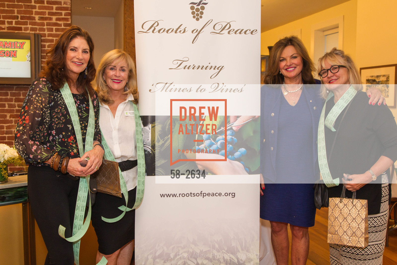 Jill Kantola, Karen Plastiras, Heidi Kuhn, Gabby Federal, Roots of Peace Vines to Mines Global Toast to Peace in Vietnam, Walt Disney Family Museum. 104 Montgomery Street, September 21st, 2017, Photo #58-2634 Jill Kantola, Karen Plastiras, Heidi Kuhn, Gabby Federal, Photo #58-2634