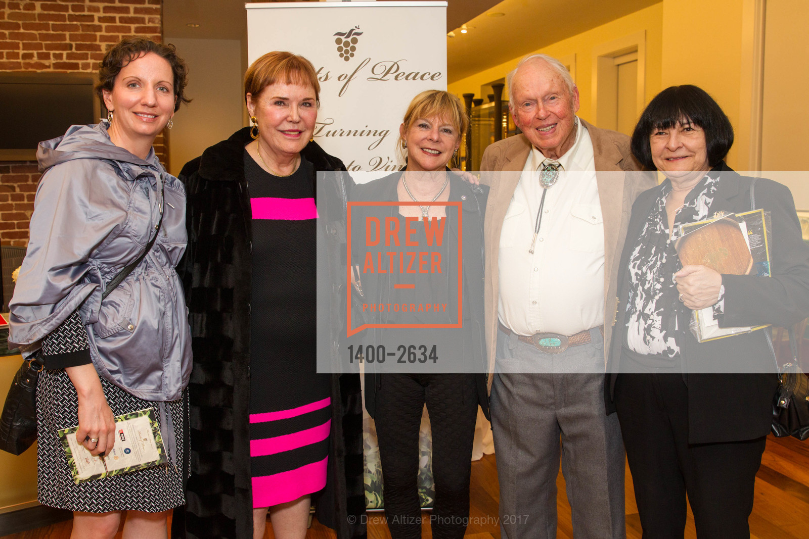Emily Borland, Phyllis Nusz, Anita Stangl, Bob Thomas, Cecile Chiquette, Roots of Peace Vines to Mines Global Toast to Peace in Vietnam, Walt Disney Family Museum. 104 Montgomery Street, September 21st, 2017, Photo #1400-2634 Emily Borland, Phyllis Nusz, Anita Stangl, Bob Thomas, Cecile Chiquette, Photo #1400-2634