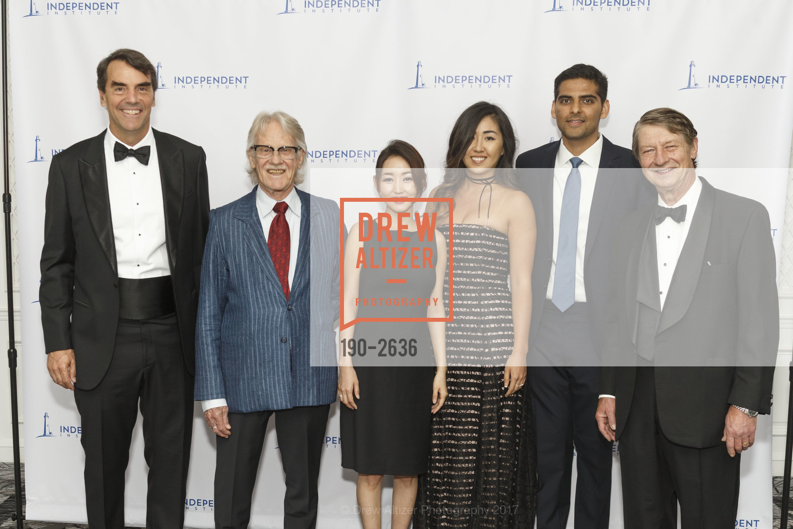 Timothy Draper, Vernon Smith, Yeonmi Park, Regina Getz-Kikuchi, Avish Bhama, P.J. O'Rourke, Gala for the Future of Liberty, The Ritz-Carlton Hotel. 600 Stockton Street San Francisco, CA 94108, September 22nd, 2017, Photo #190-2636 Timothy Draper, Vernon Smith, Yeonmi Park, Regina Getz-Kikuchi, Avish Bhama, P.J. O'Rourke, Photo #190-2636