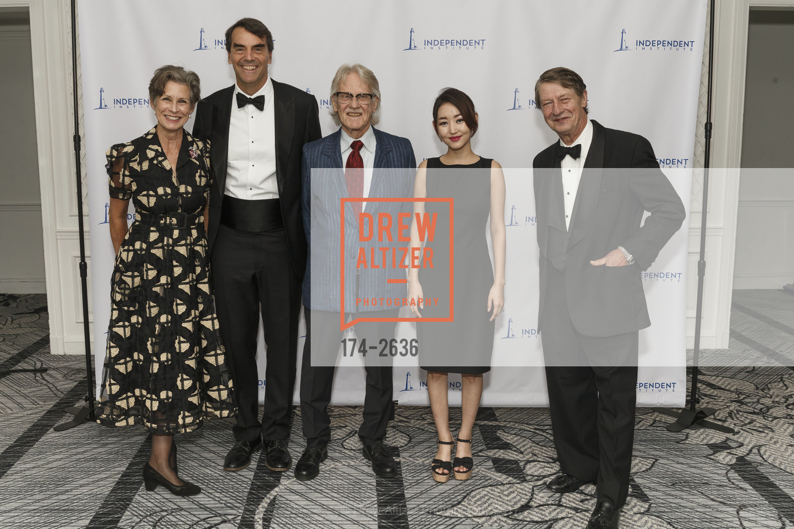 Melissa Draper, Timothy Draper, Vernon Smith, Yeonmi Park, P.J. O'Rourke, Gala for the Future of Liberty, The Ritz-Carlton Hotel. 600 Stockton Street San Francisco, CA 94108, September 22nd, 2017, Photo #174-2636 Melissa Draper, Timothy Draper, Vernon Smith, Yeonmi Park, P.J. O'Rourke, Photo #174-2636