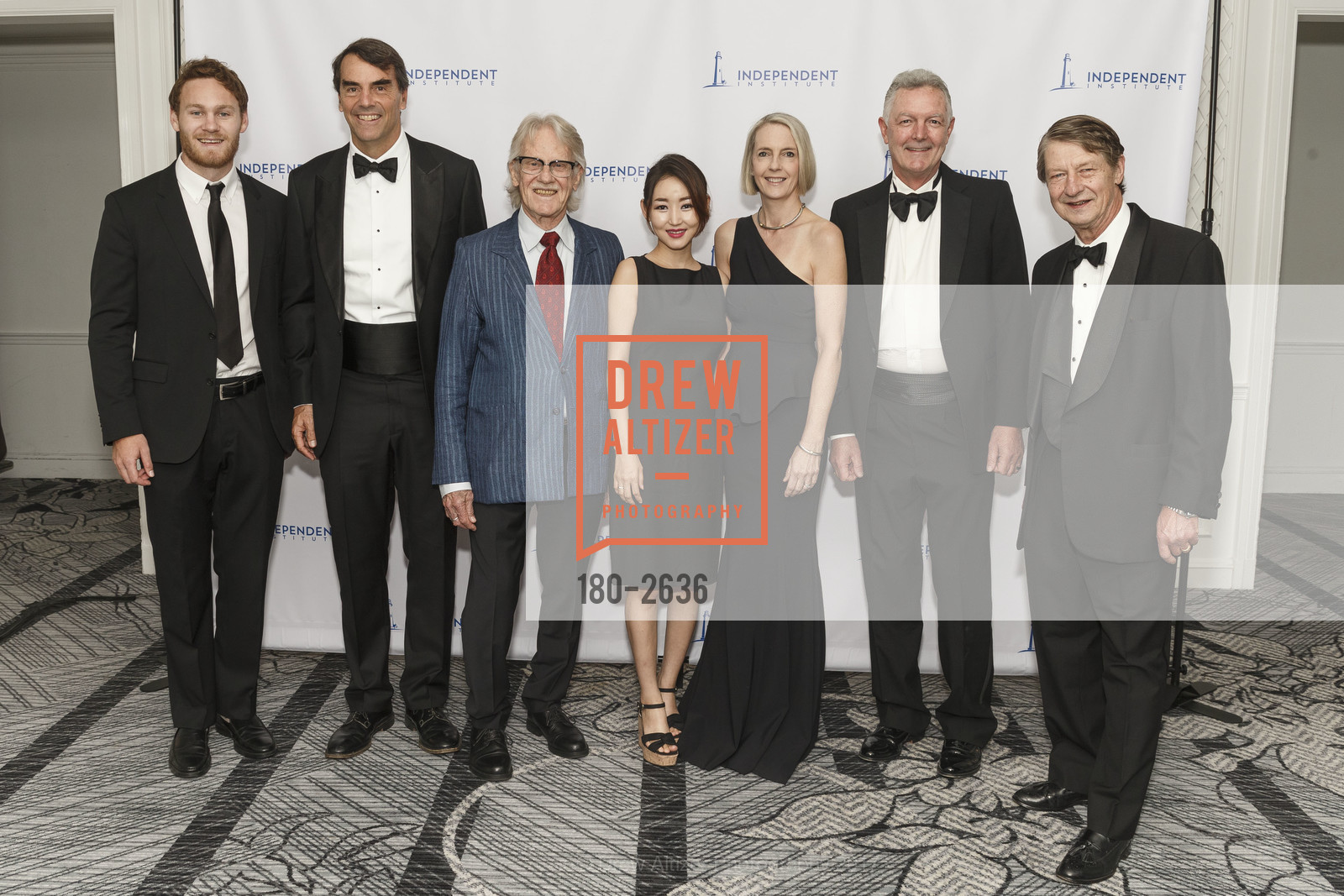 Teddy Teece, Timothy Draper, Vernon Smith, Yeonmi Park, Caroline Winnett, Ernest Brown, P.J. O'Rourke, Gala for the Future of Liberty, The Ritz-Carlton Hotel. 600 Stockton Street San Francisco, CA 94108, September 22nd, 2017, Photo #180-2636 Teddy Teece, Timothy Draper, Vernon Smith, Yeonmi Park, Caroline Winnett, Ernest Brown, P.J. O'Rourke, Photo #180-2636