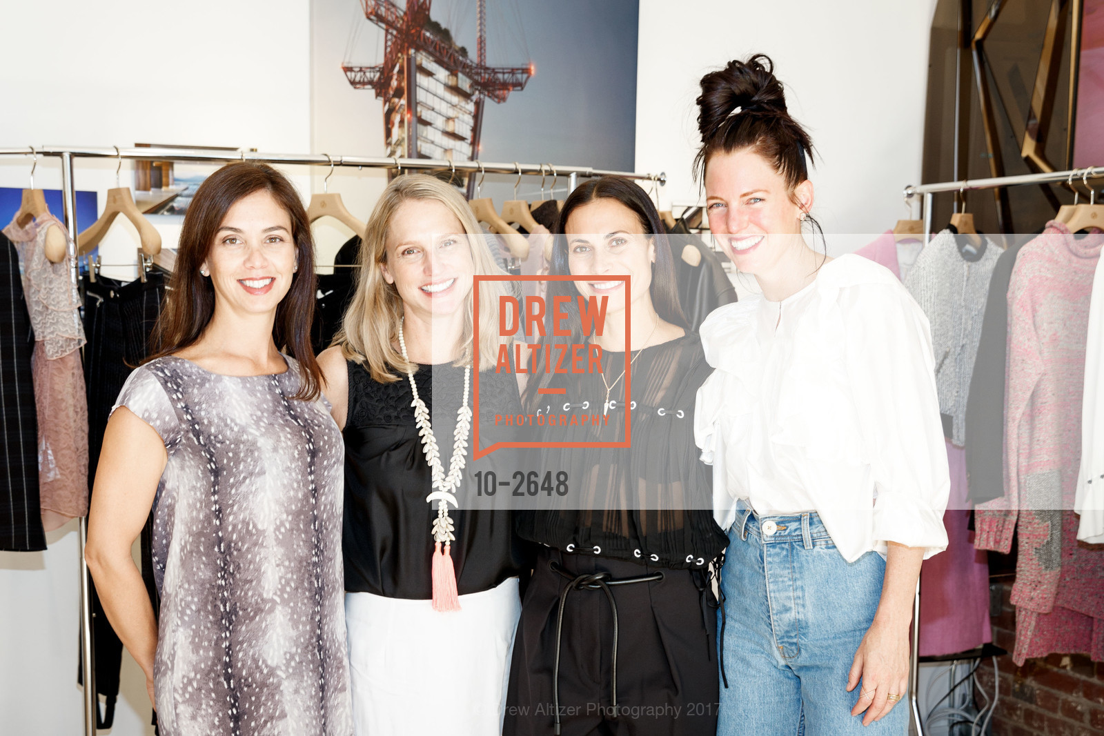 Lisa Farmer, Elise Pollak, Kim Mulligan, Tray Schlarb, 3.1 Phillip Lim Trunk Show & Fundriaser for San Francisco Zoo & Gardens, Transparent House. 472 Jackson Street, CA 94111, September 26th, 2017, Photo #10-2648 Lisa Farmer, Elise Pollak, Kim Mulligan, Tray Schlarb, Photo #10-2648