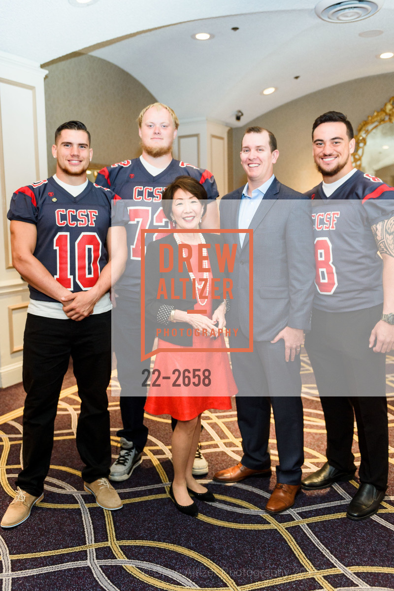 Kobie Beltram, Jonas Hagerup, Jan Yanehiro, Jimmy Collins, Zach Masoli, City College of San Francisco Basic Skills Luncheon 2017, Fairmont Hotel. 950 Mason St, October 3rd, 2017, Photo #22-2658 Kobie Beltram, Jonas Hagerup, Jan Yanehiro, Jimmy Collins, Zach Masoli, Photo #22-2658